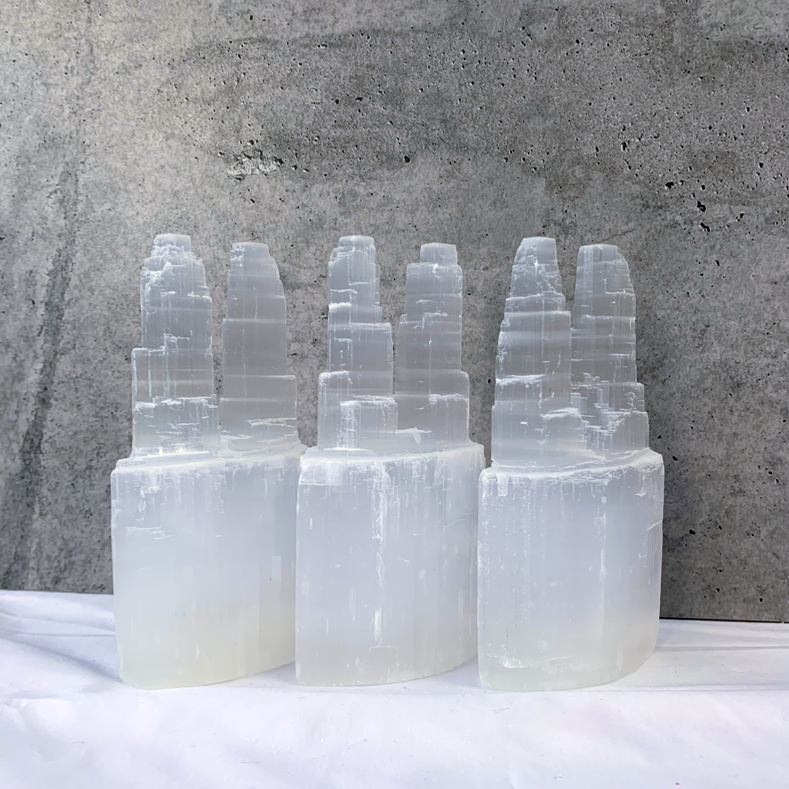 Selenite Twin Tower | Medium