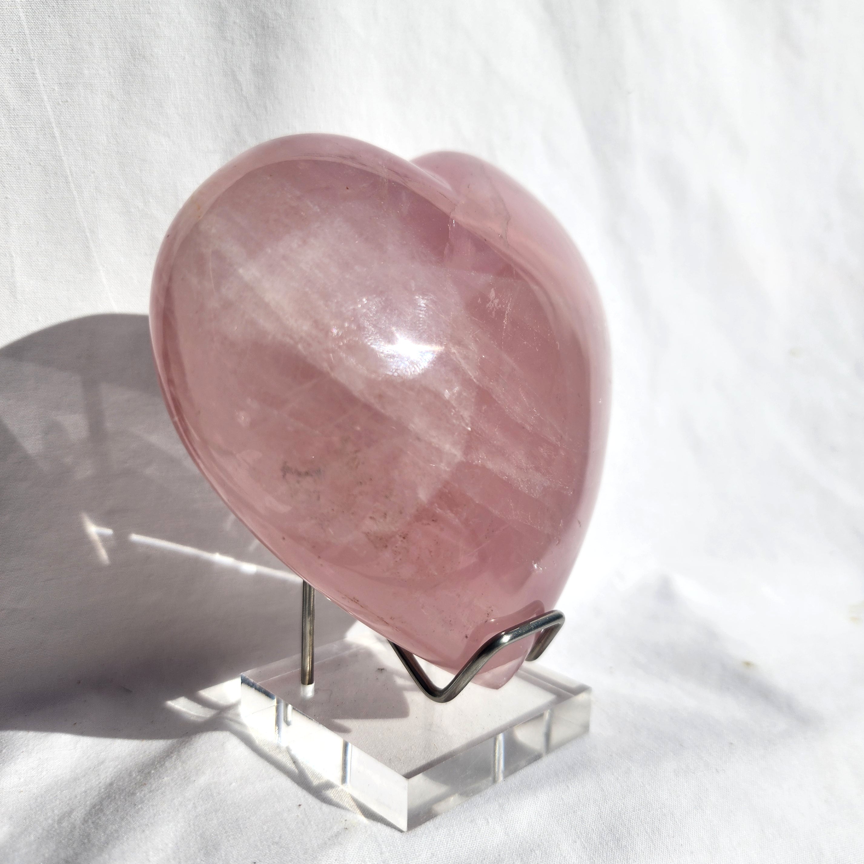 Rose Quartz Puffy Heart
