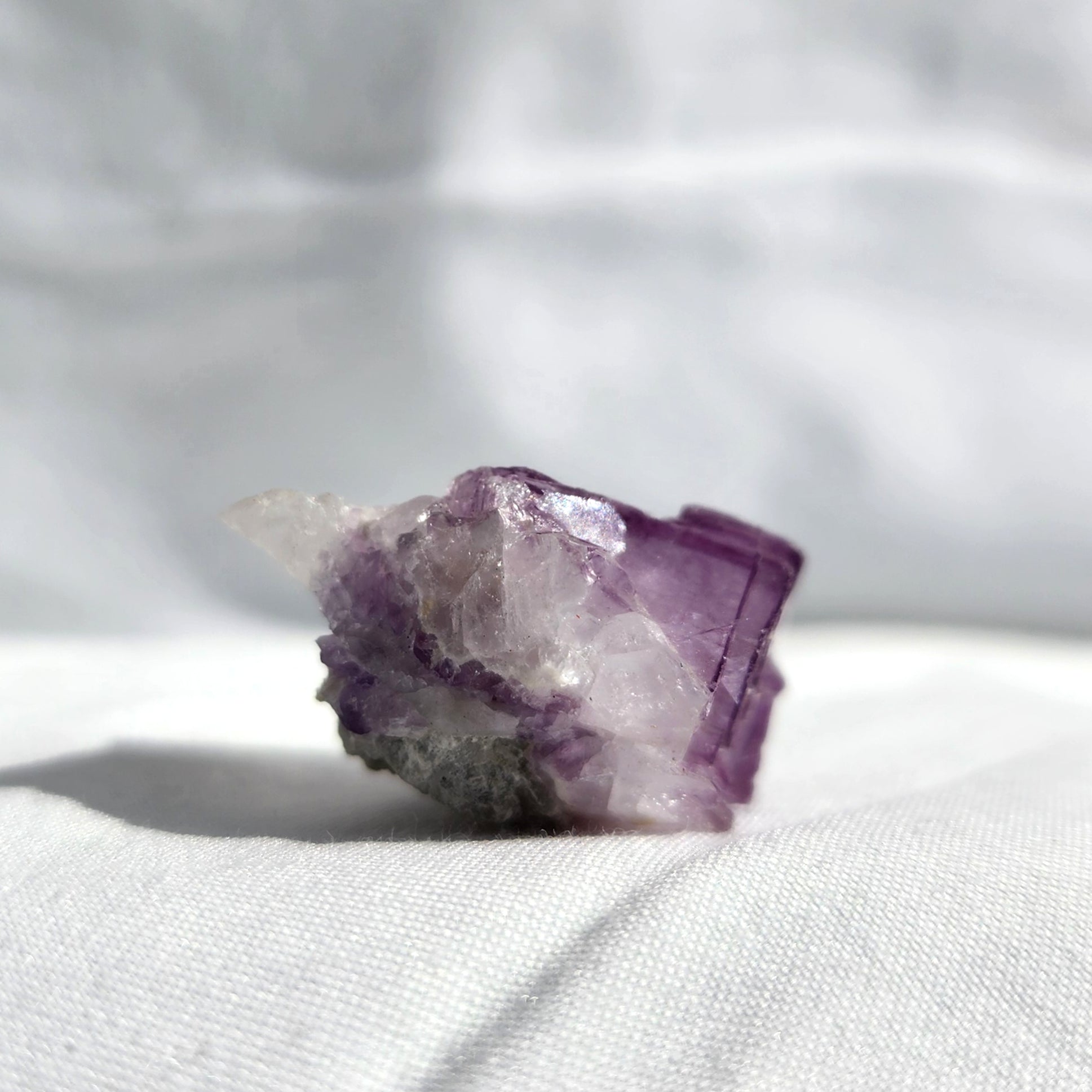 Purple Fluorite Cubed Specimen with Pyrite Inclusion
