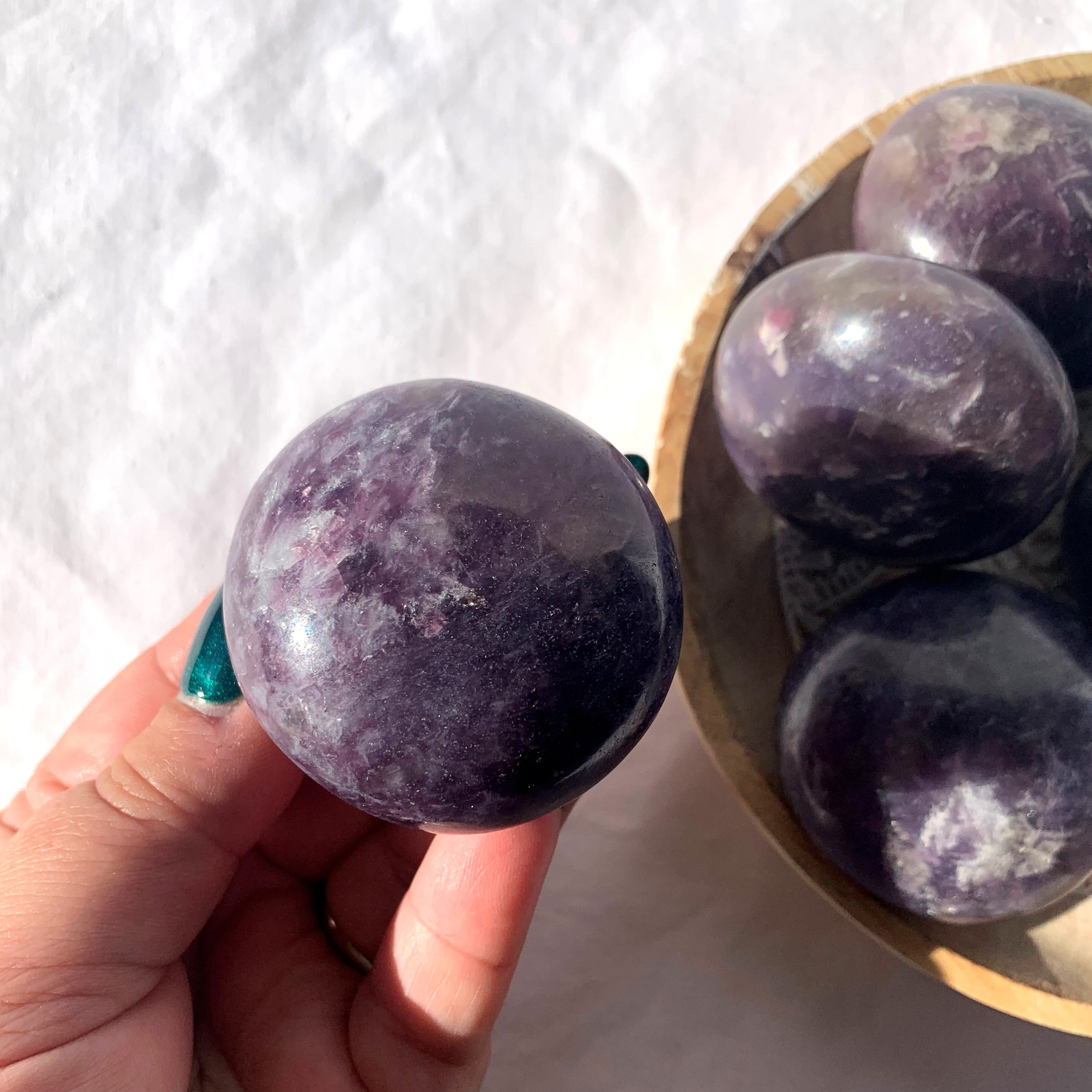 Lepidolite Palm Stone | Large