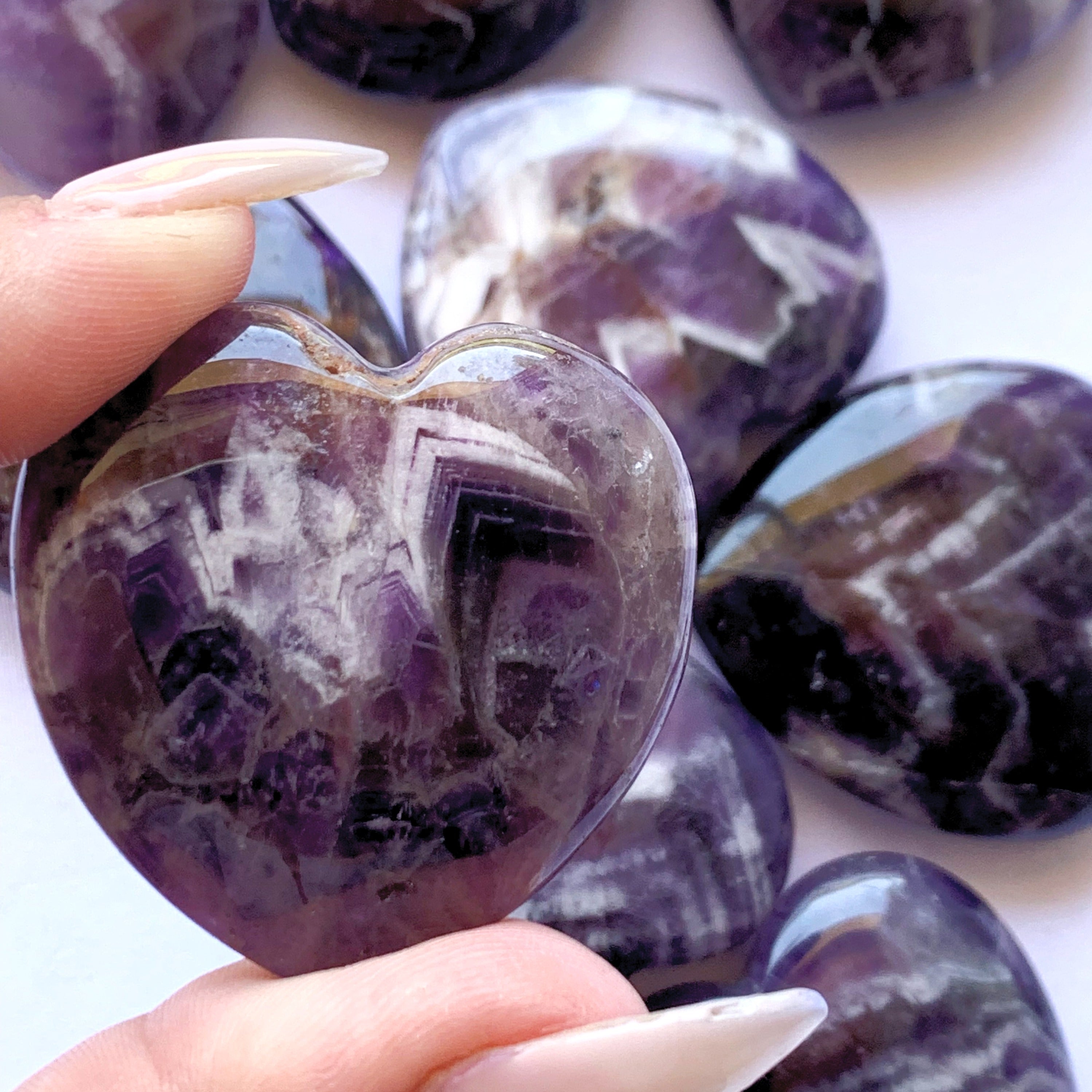 Chevron Amethyst Heart