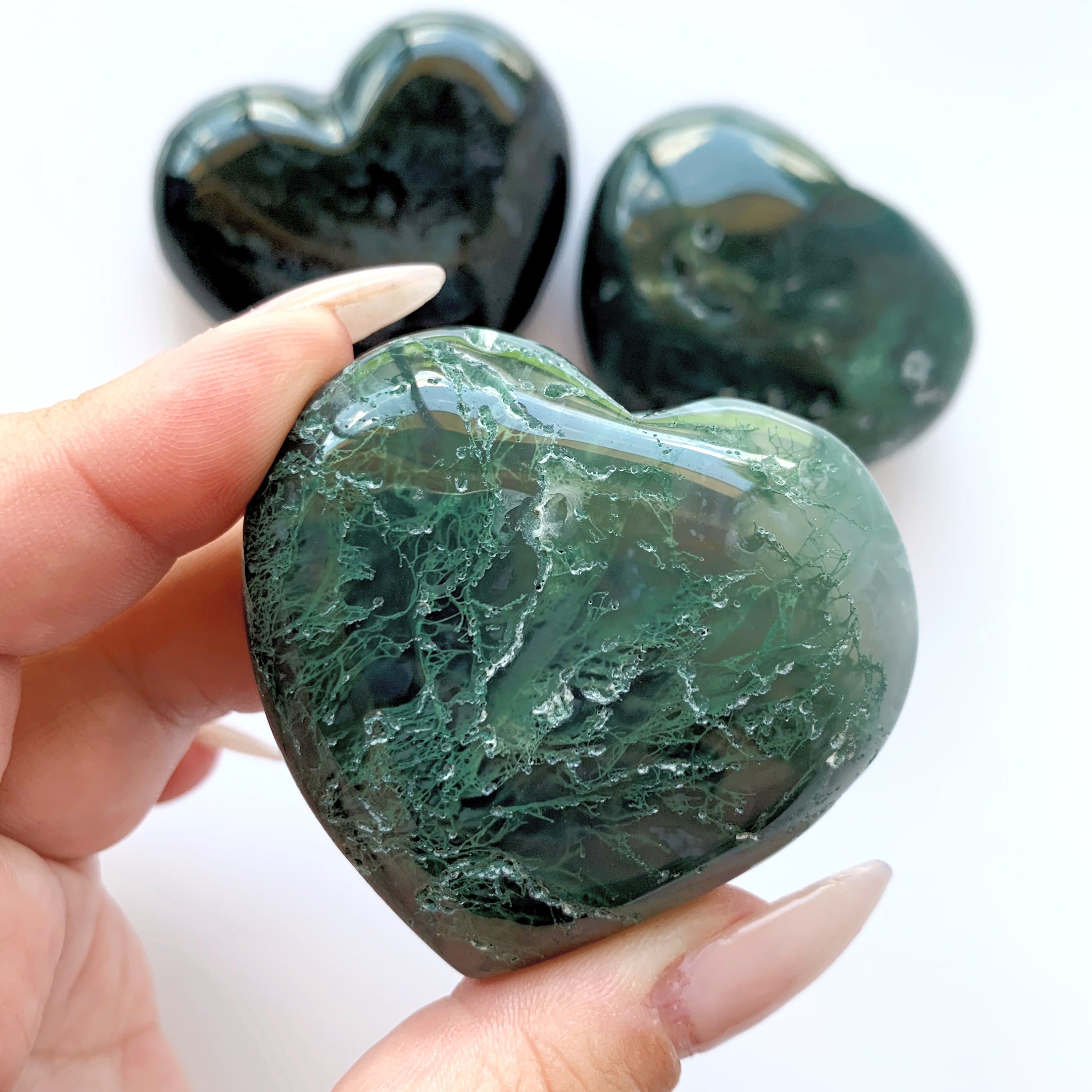 Moss Agate Heart | Large