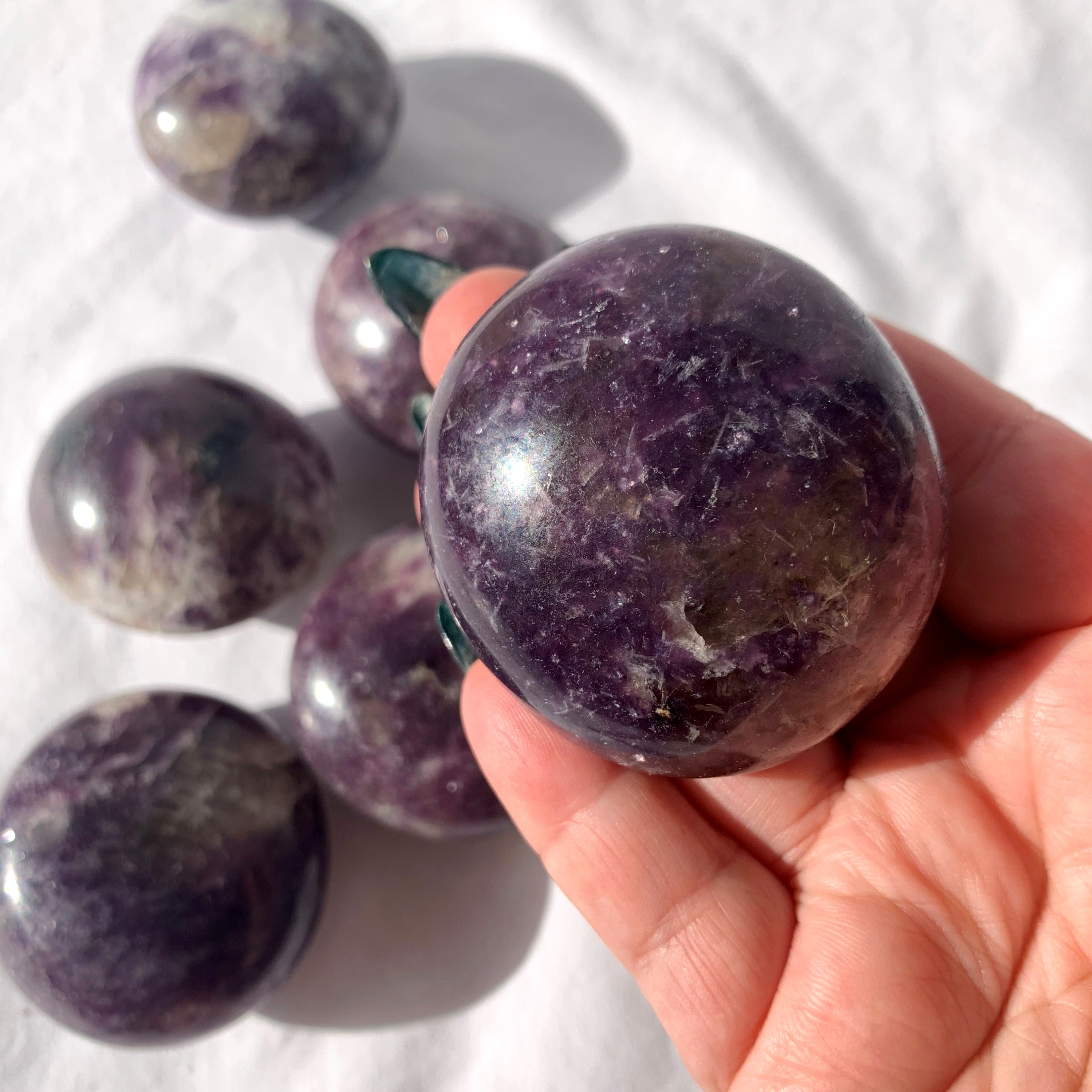 Lepidolite Palm Stone | X-Large