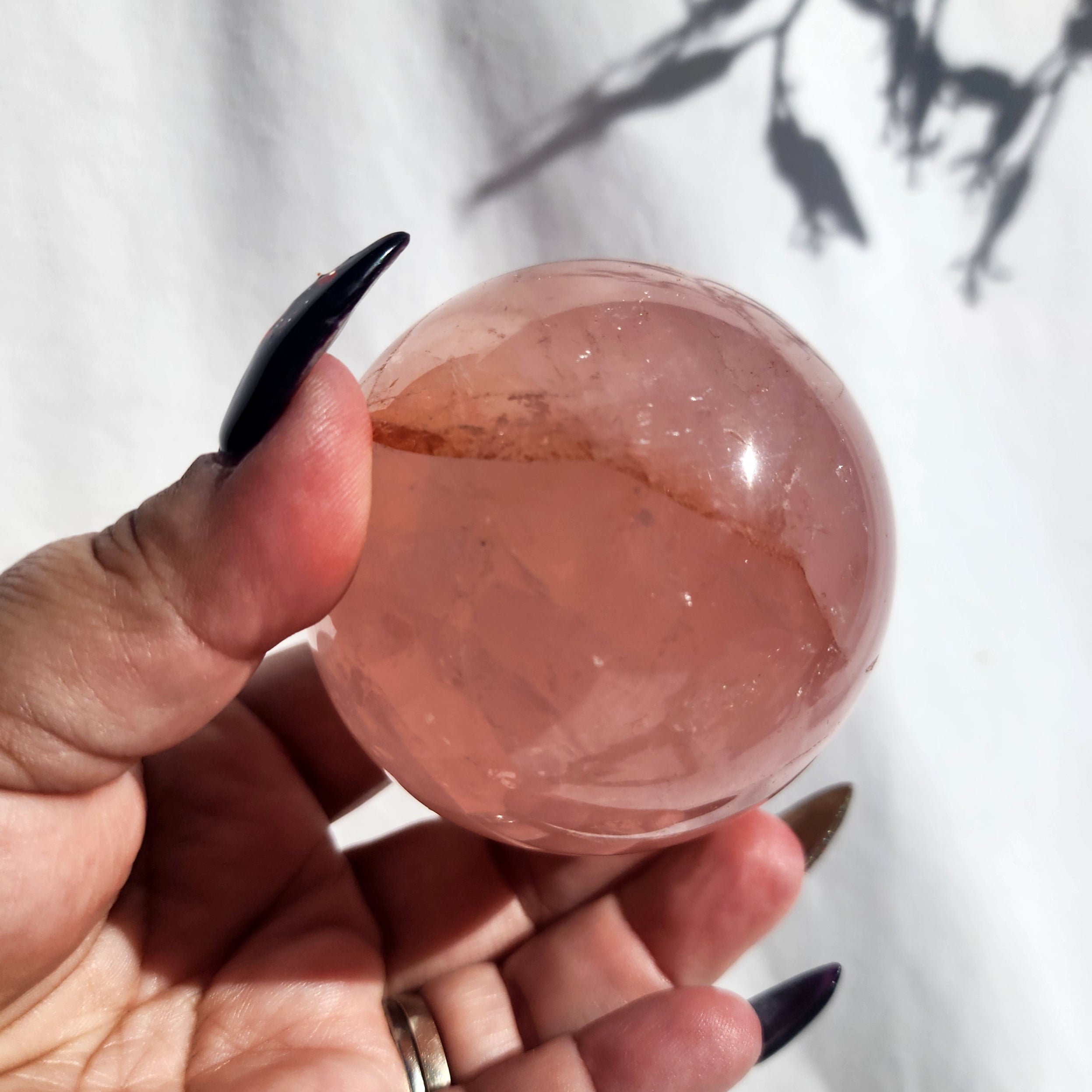 Fire Quartz & Rose Quartz Sphere