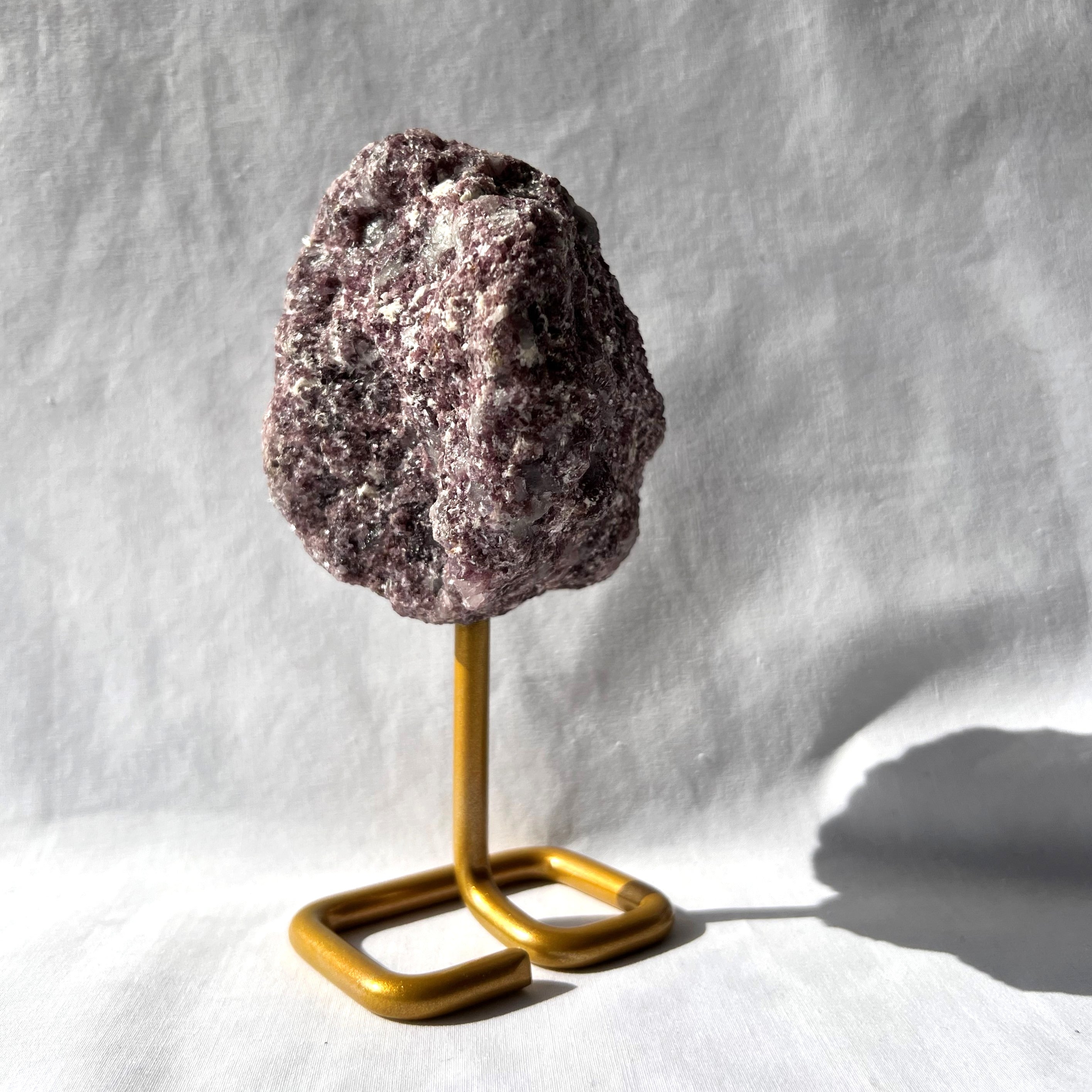 Lepidolite Raw Chunk on Stand