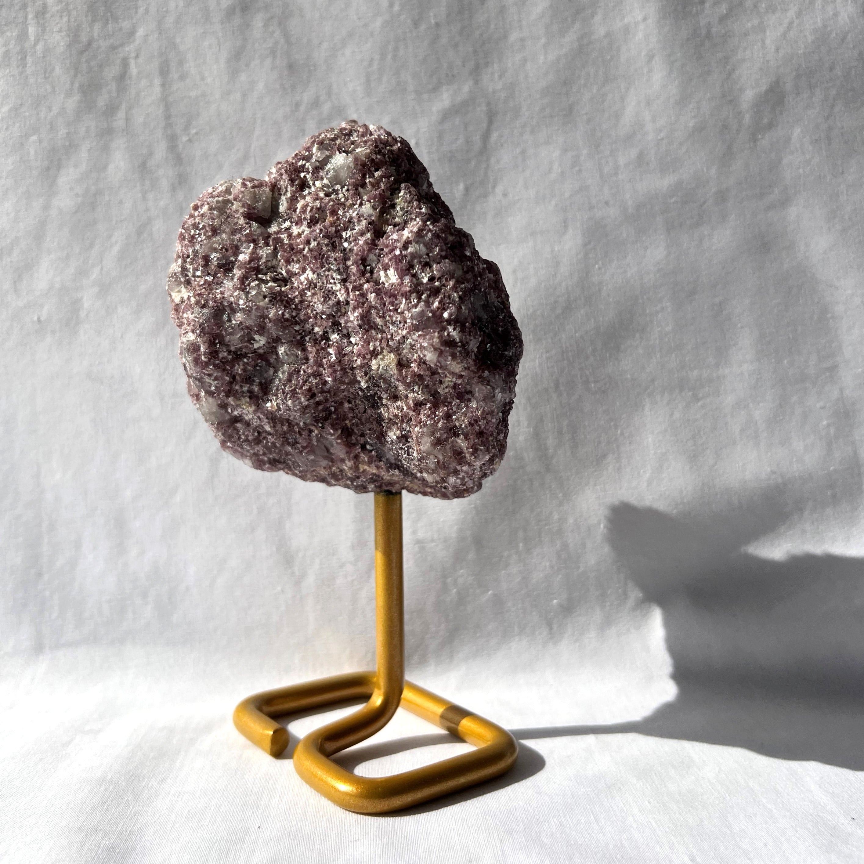 Lepidolite Raw Chunk on Stand