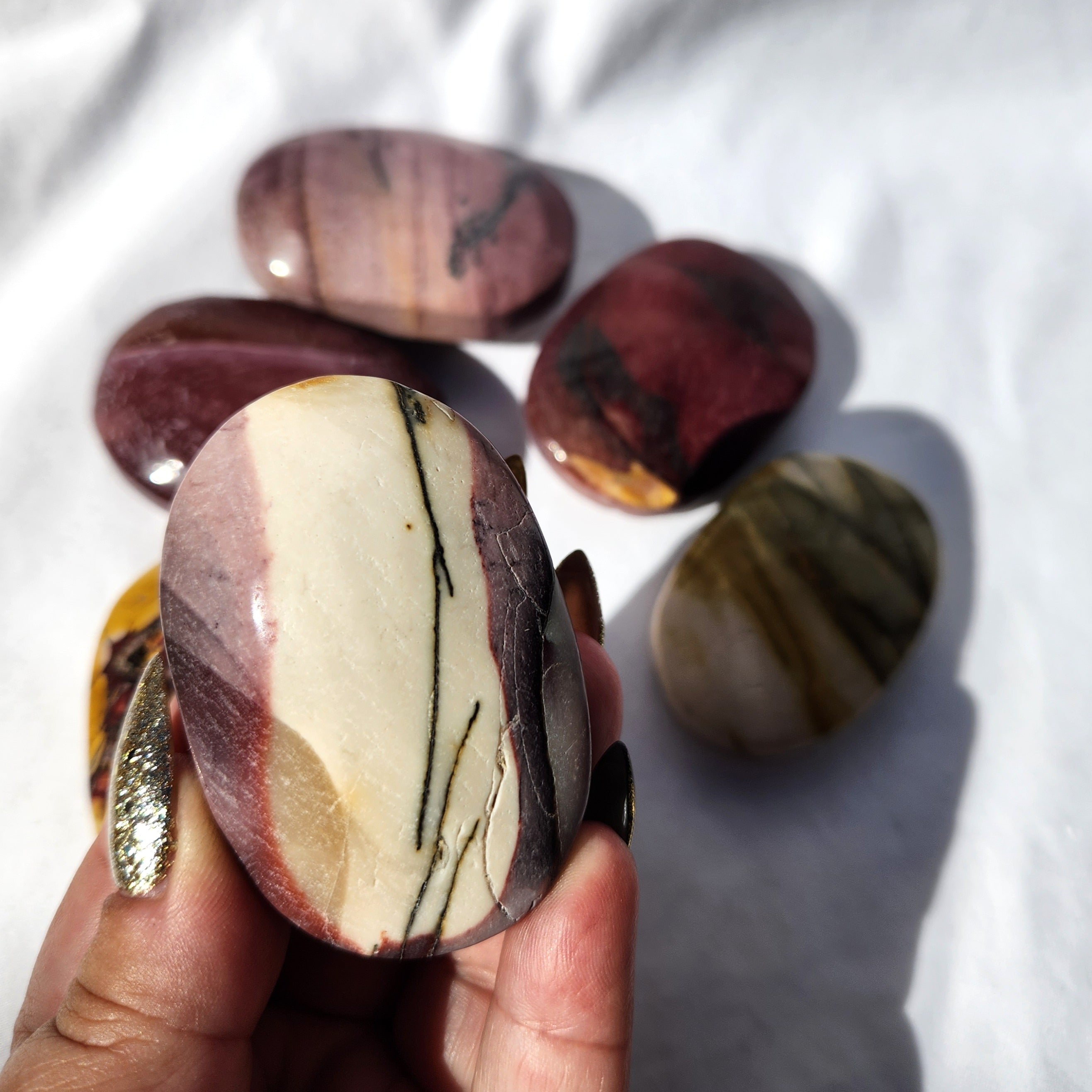 Mookaite Palm Stone
