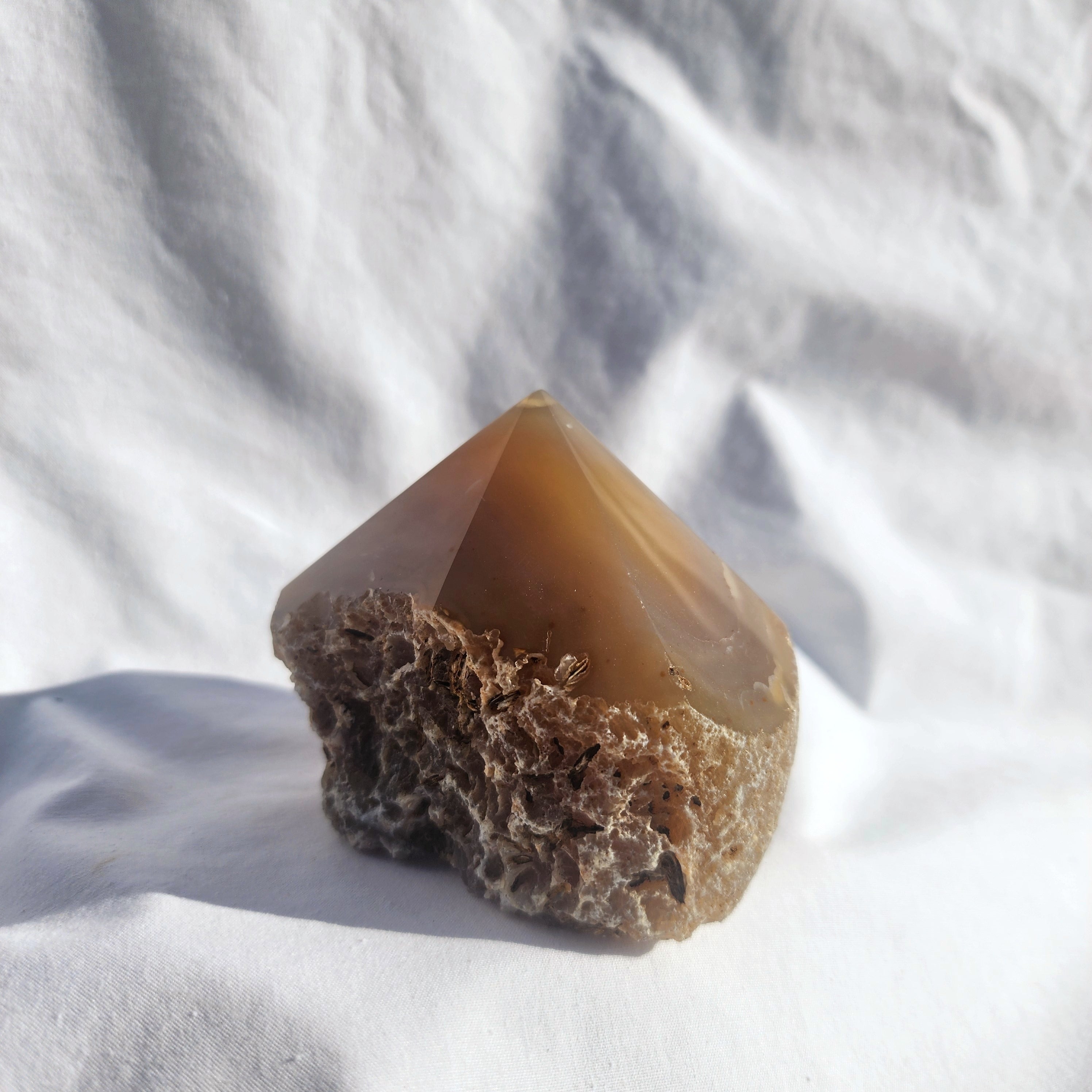 Natural Agate Flat Based Polished Point