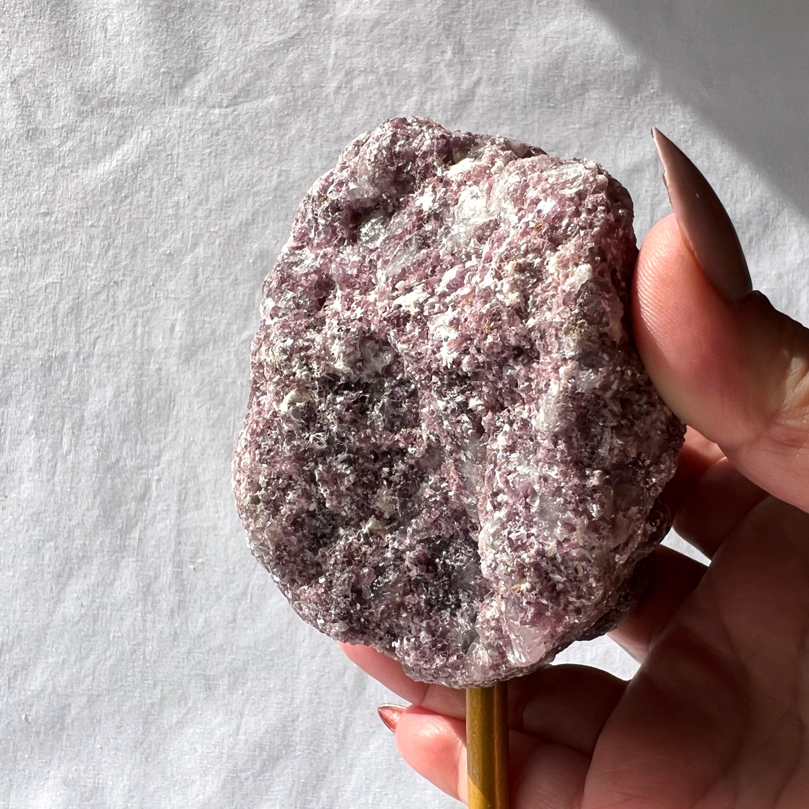 Lepidolite Raw Chunk on Stand