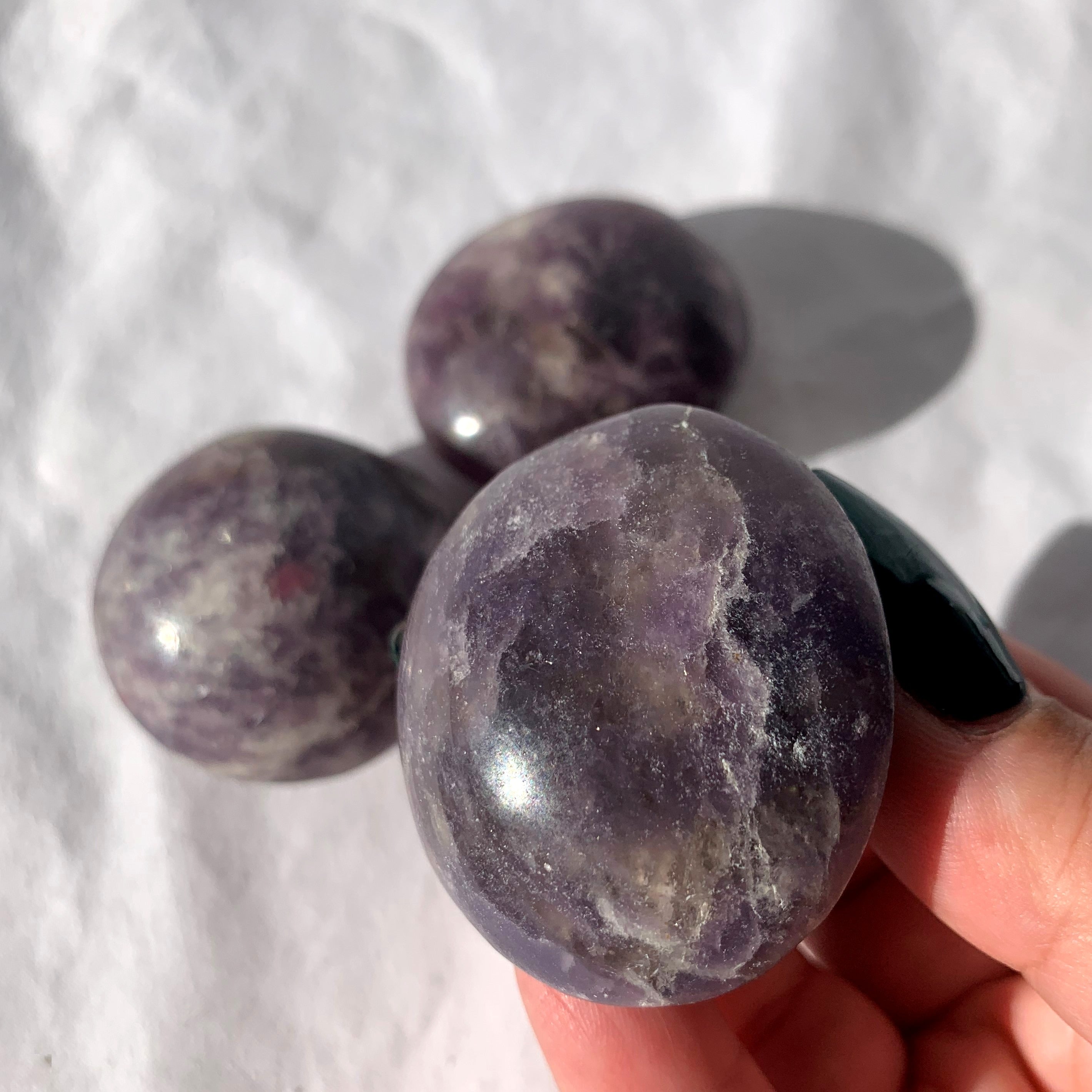 Lepidolite Palm Stone | Medium
