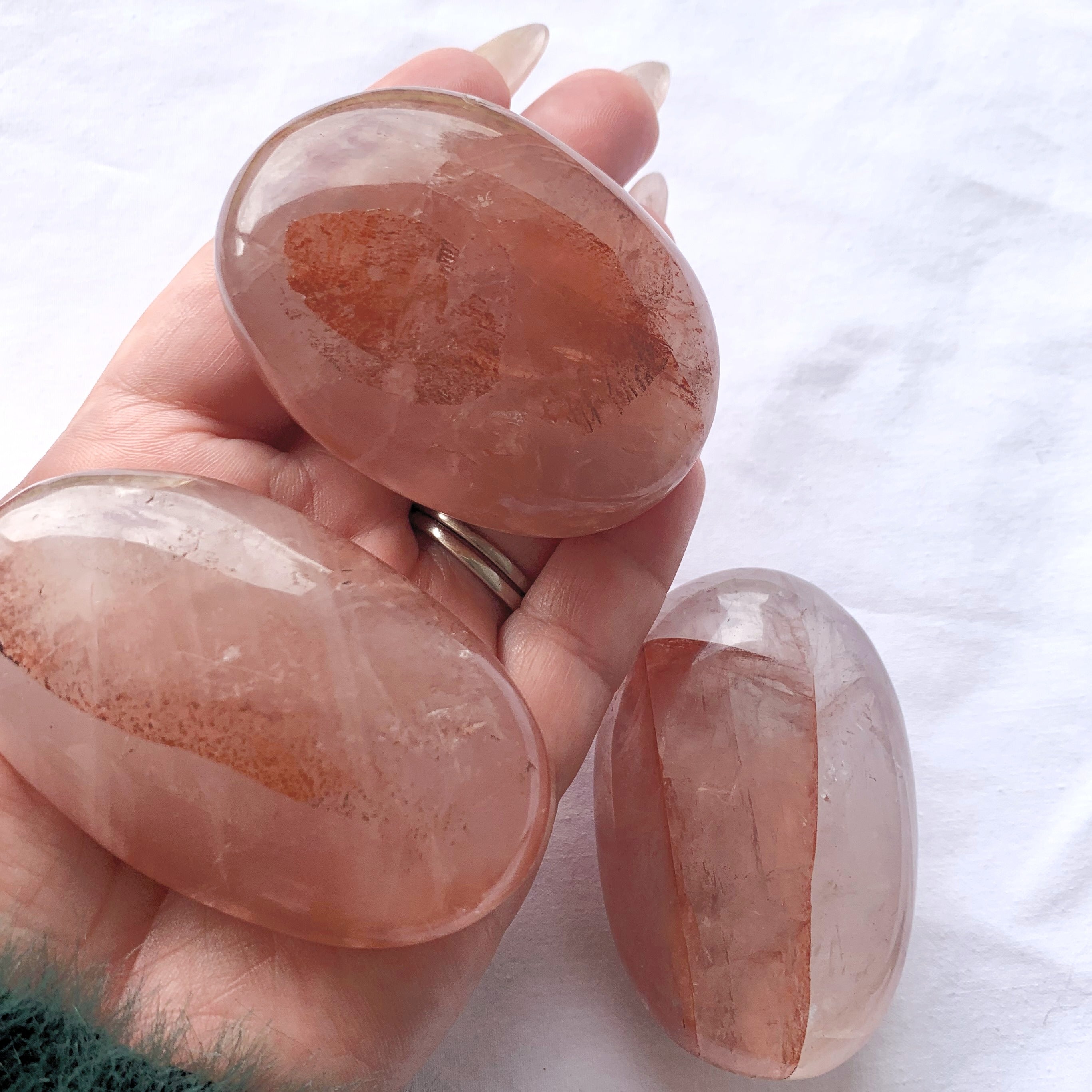 Fire Quartz Palmstone | X-Large