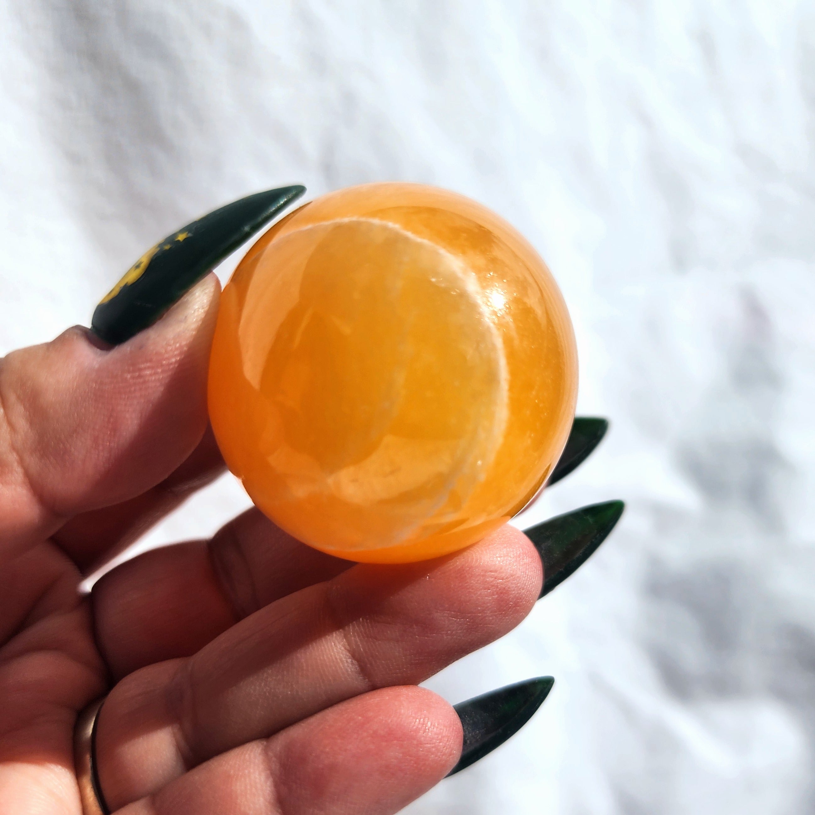Tangerine Orange Calcite Sphere