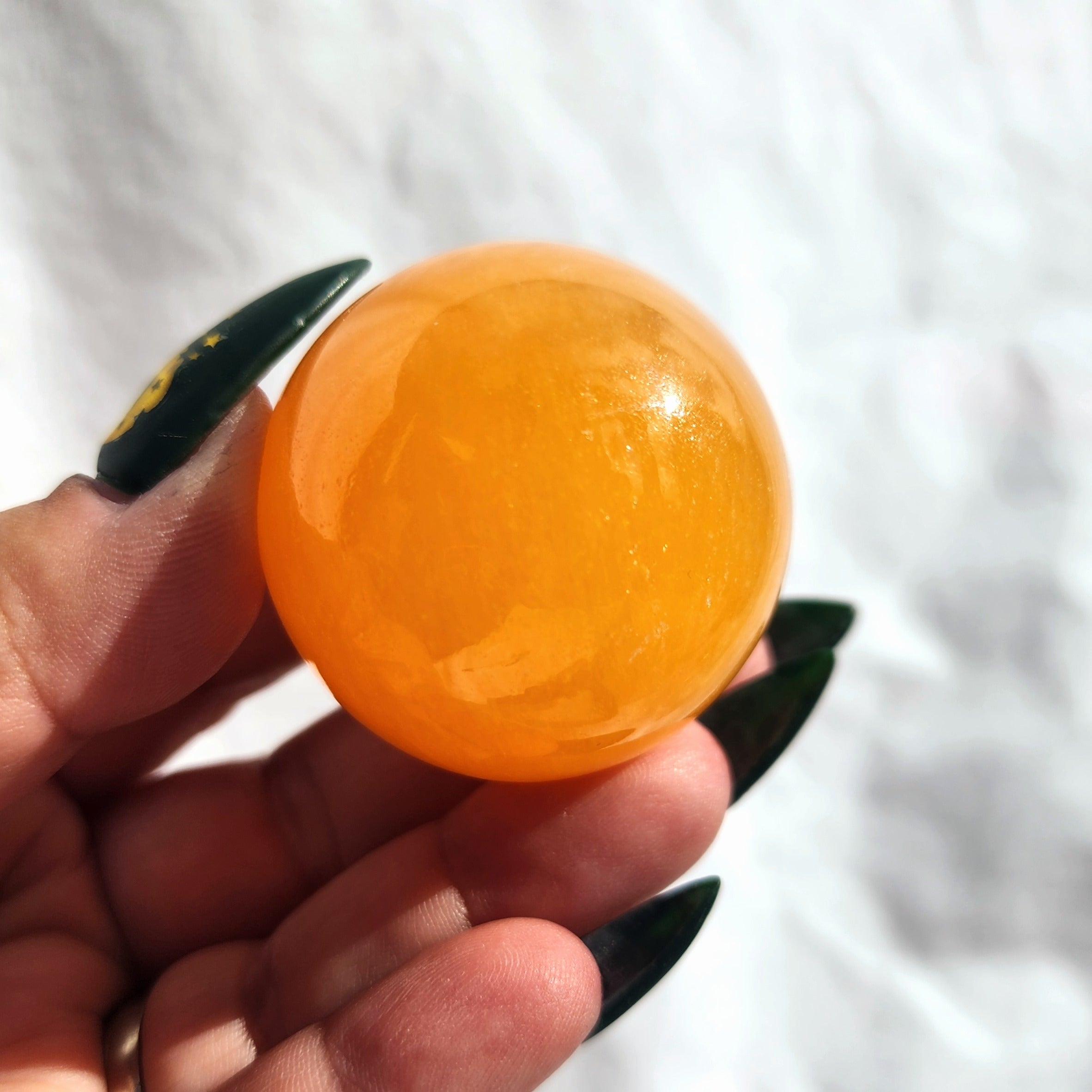 Tangerine Orange Calcite Sphere