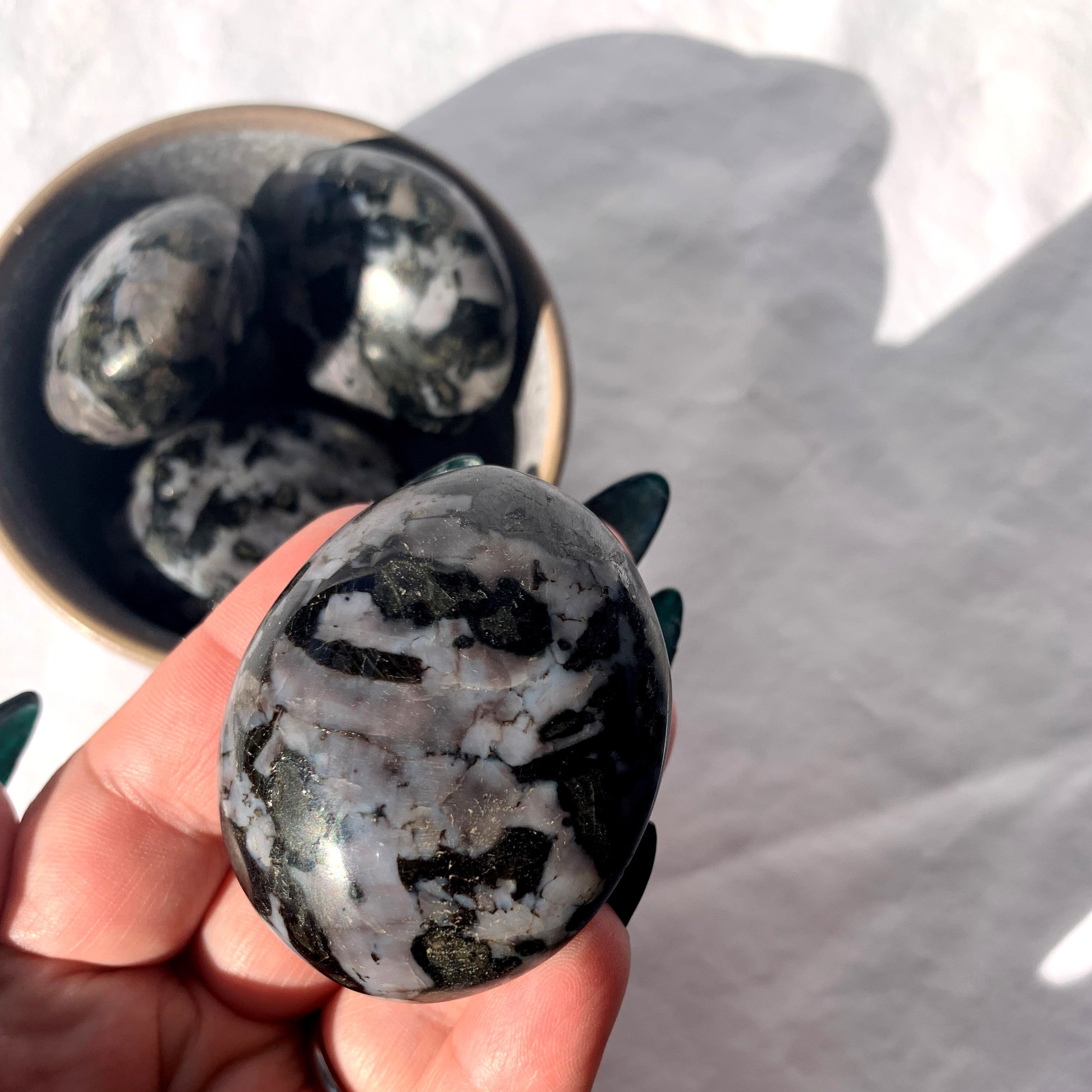 Indigo Gabbro (Mystic Merlinite) Palm Stone