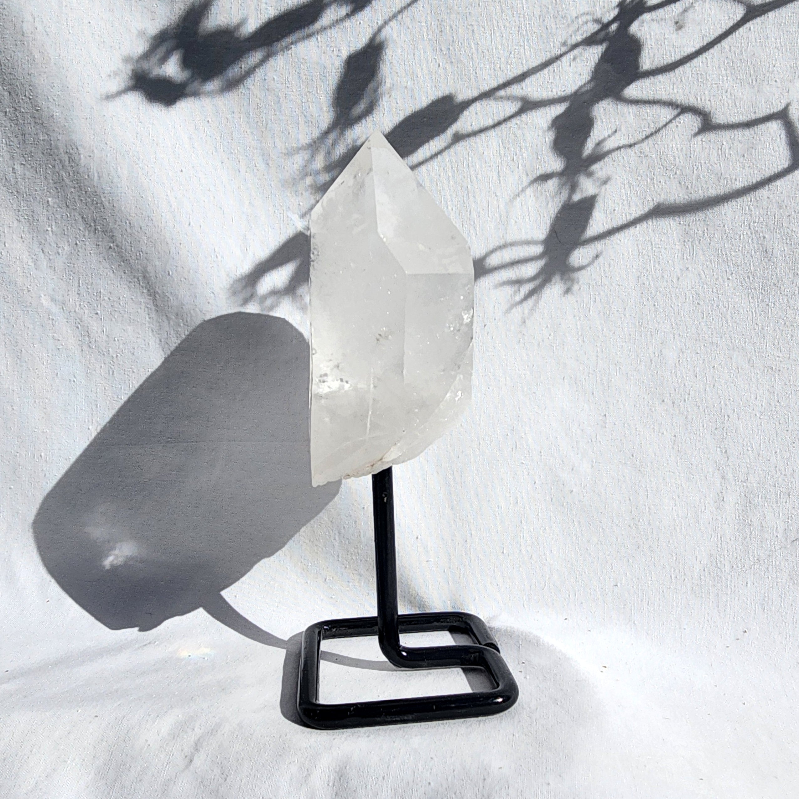 Clear Quartz Raw Point on Stand