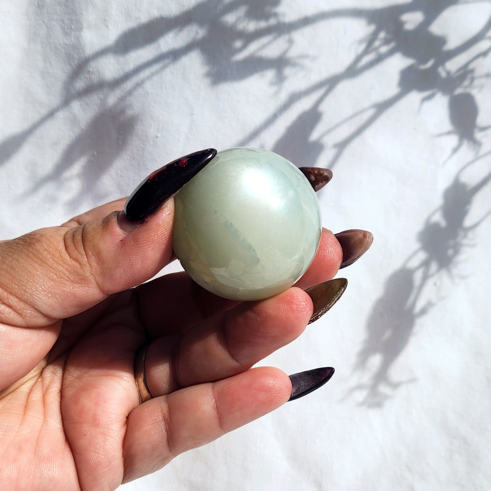 Silky Sage Green Moonstone Sphere