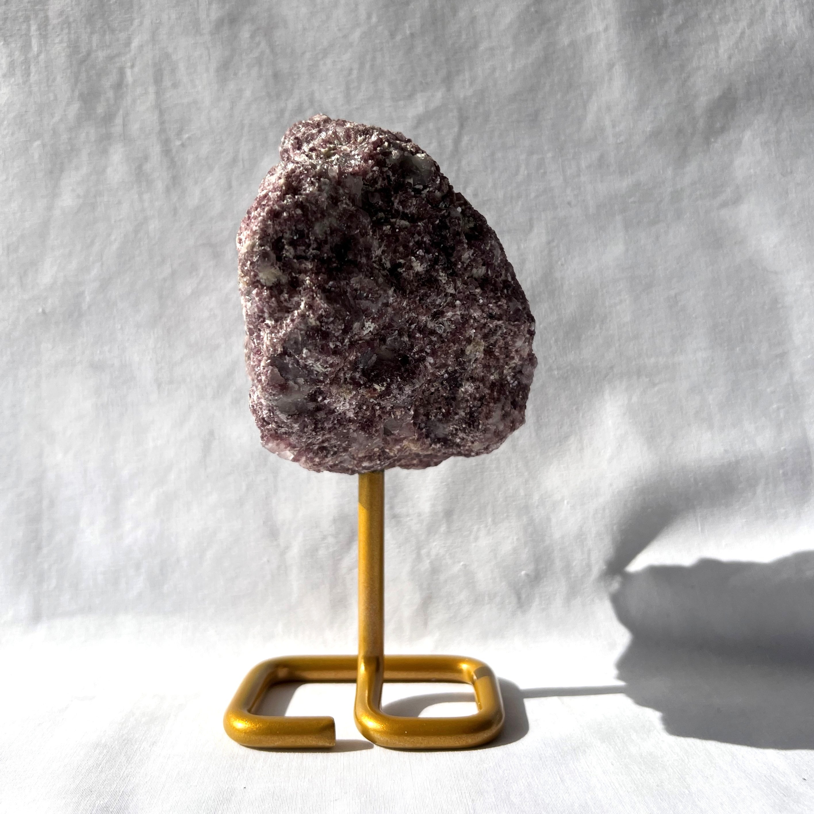 Lepidolite Raw Chunk on Stand