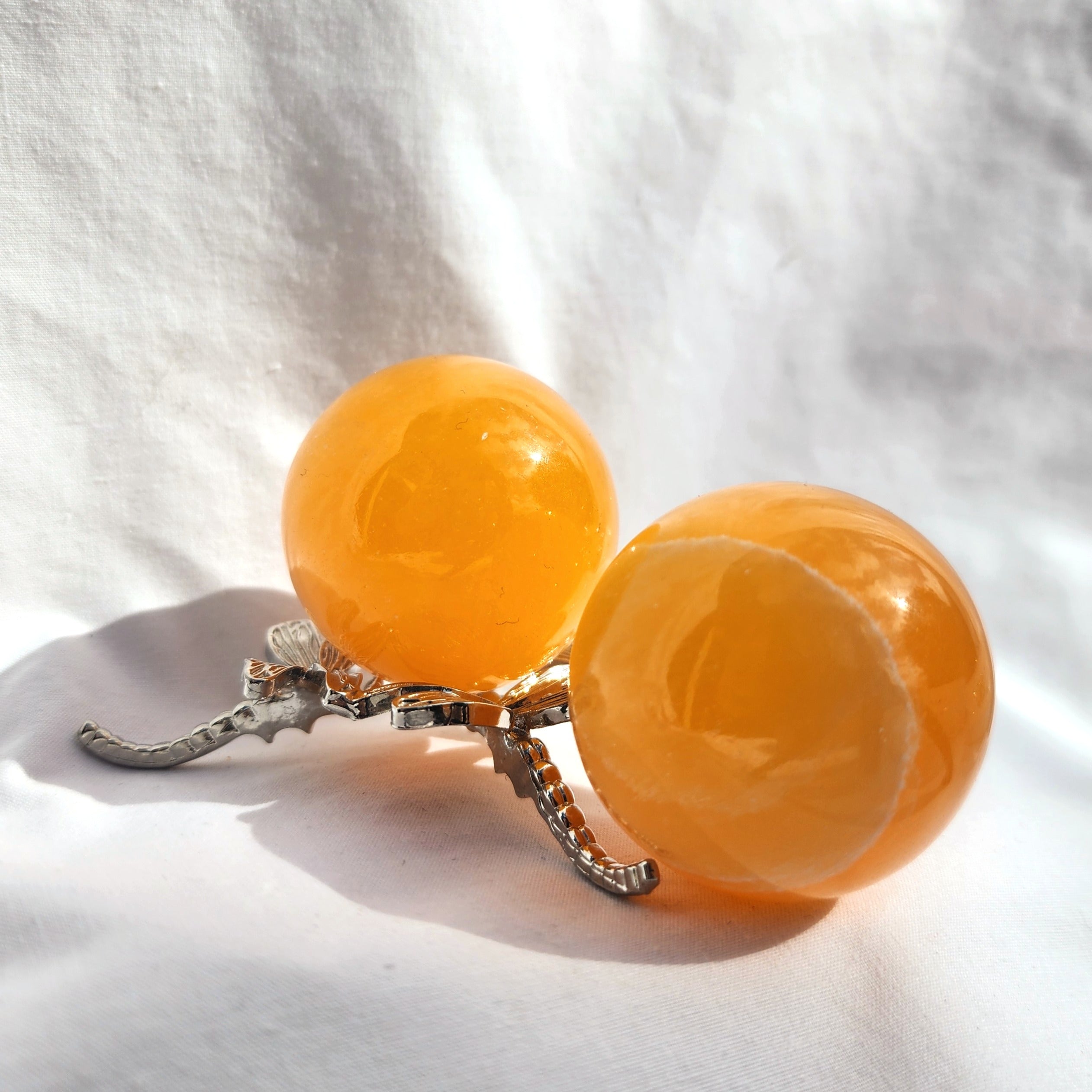 Tangerine Orange Calcite Sphere