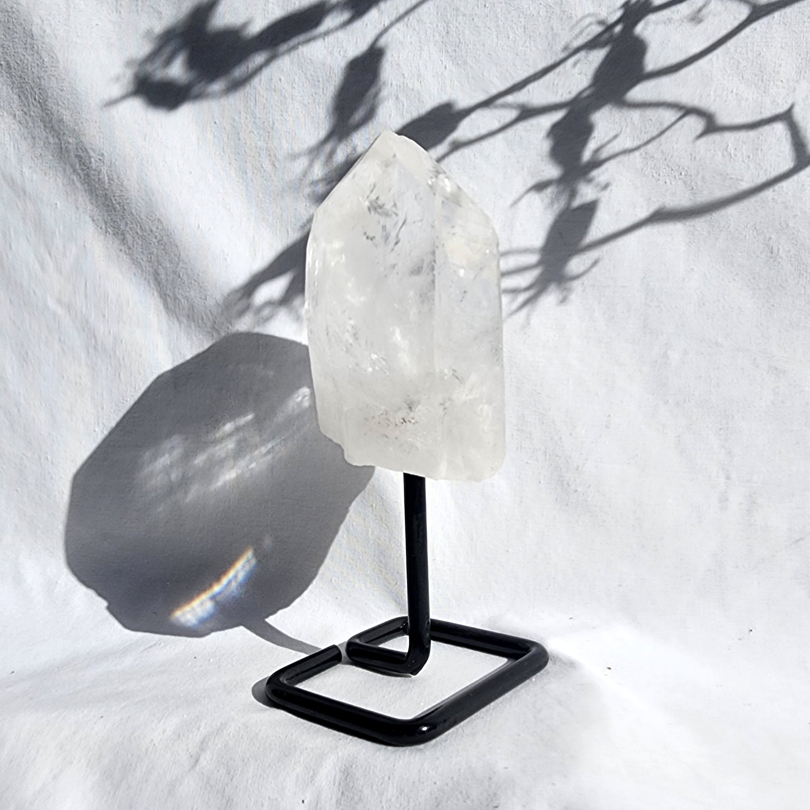 Clear Quartz Raw Point on Stand