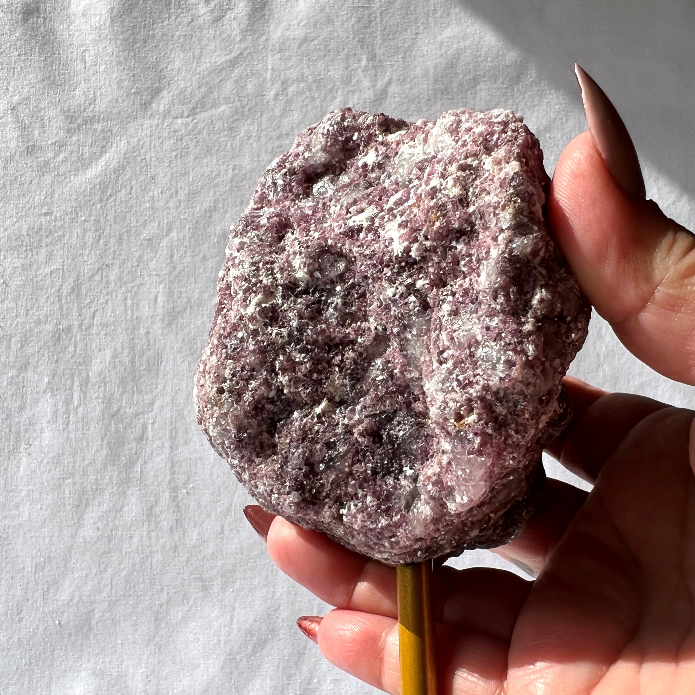 Lepidolite Raw Chunk on Stand