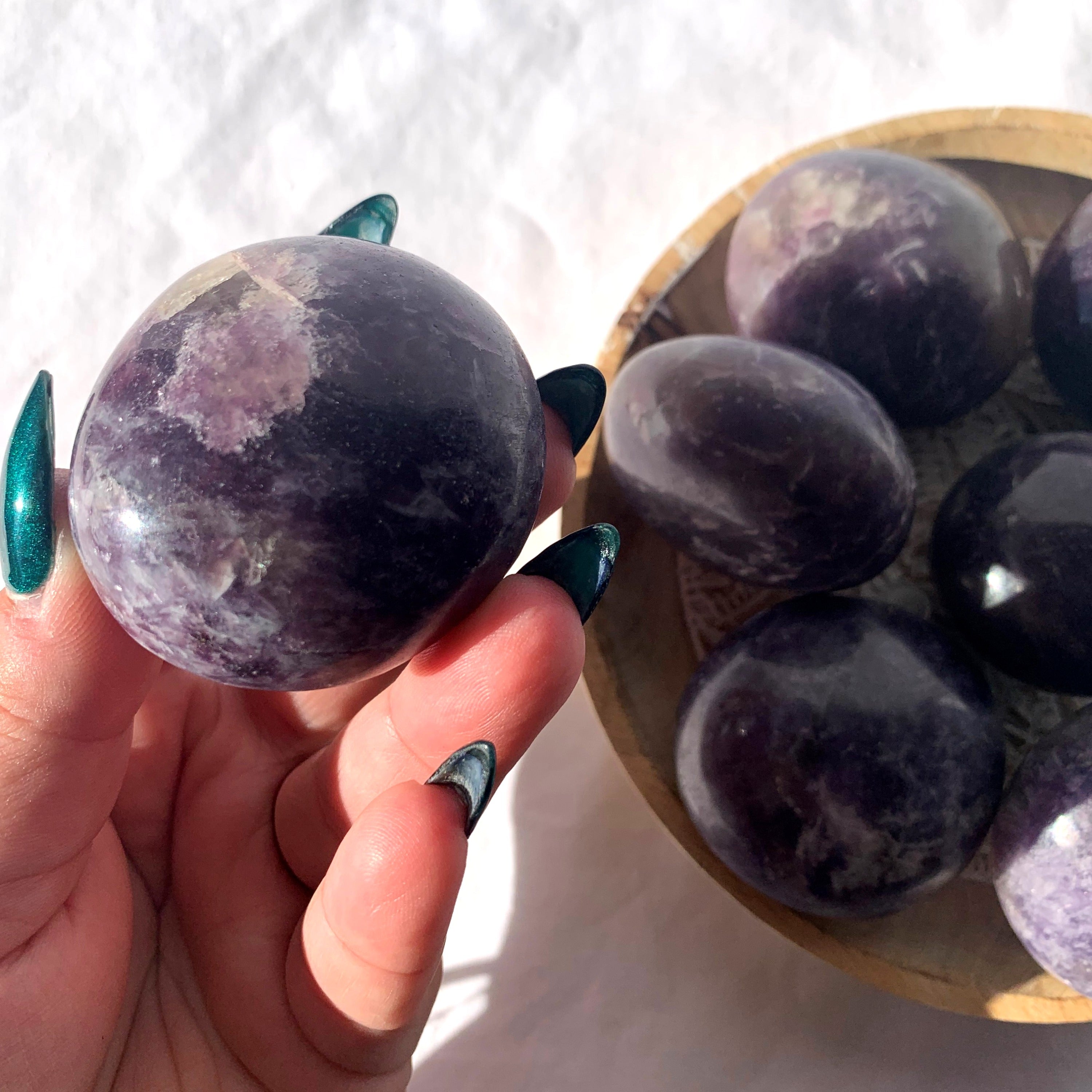 Lepidolite Palm Stone | Large