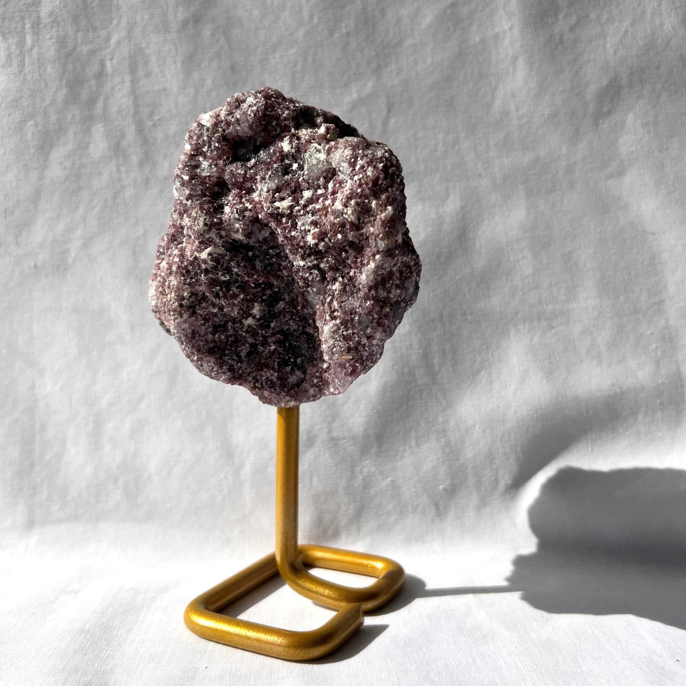 Lepidolite Raw Chunk on Stand