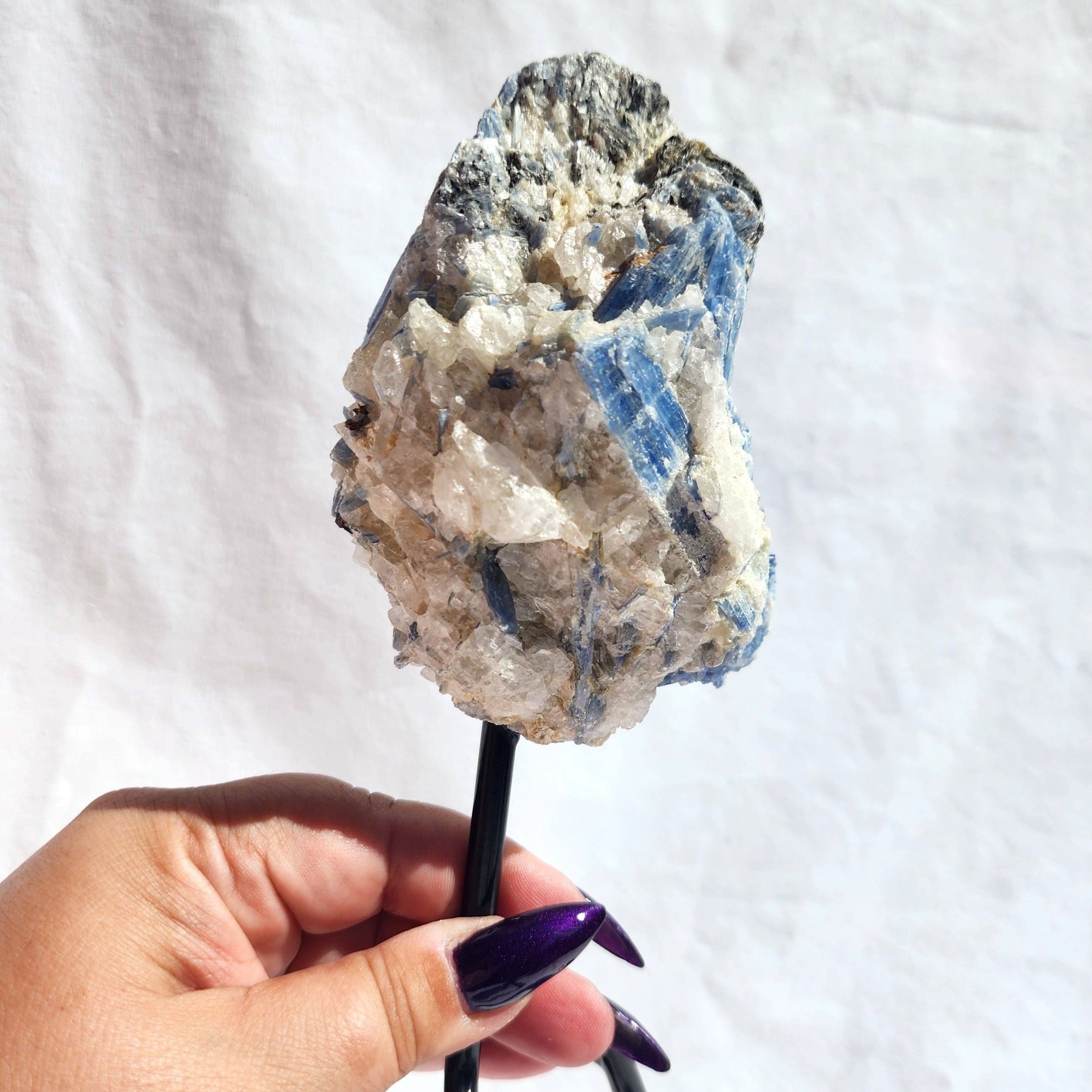 Blue Kyanite Cluster on Stand