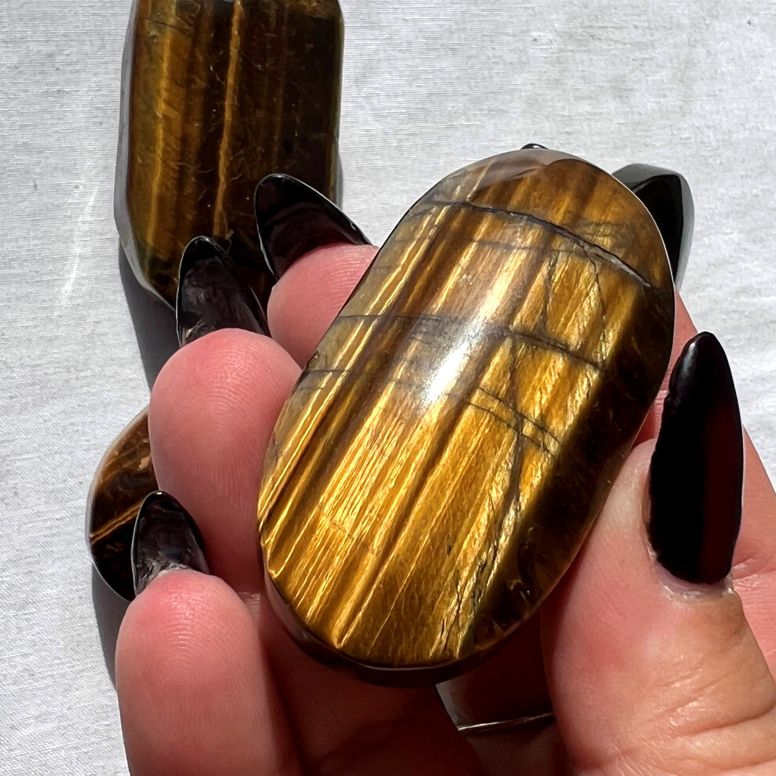Tiger Eye Palm Stone | Small