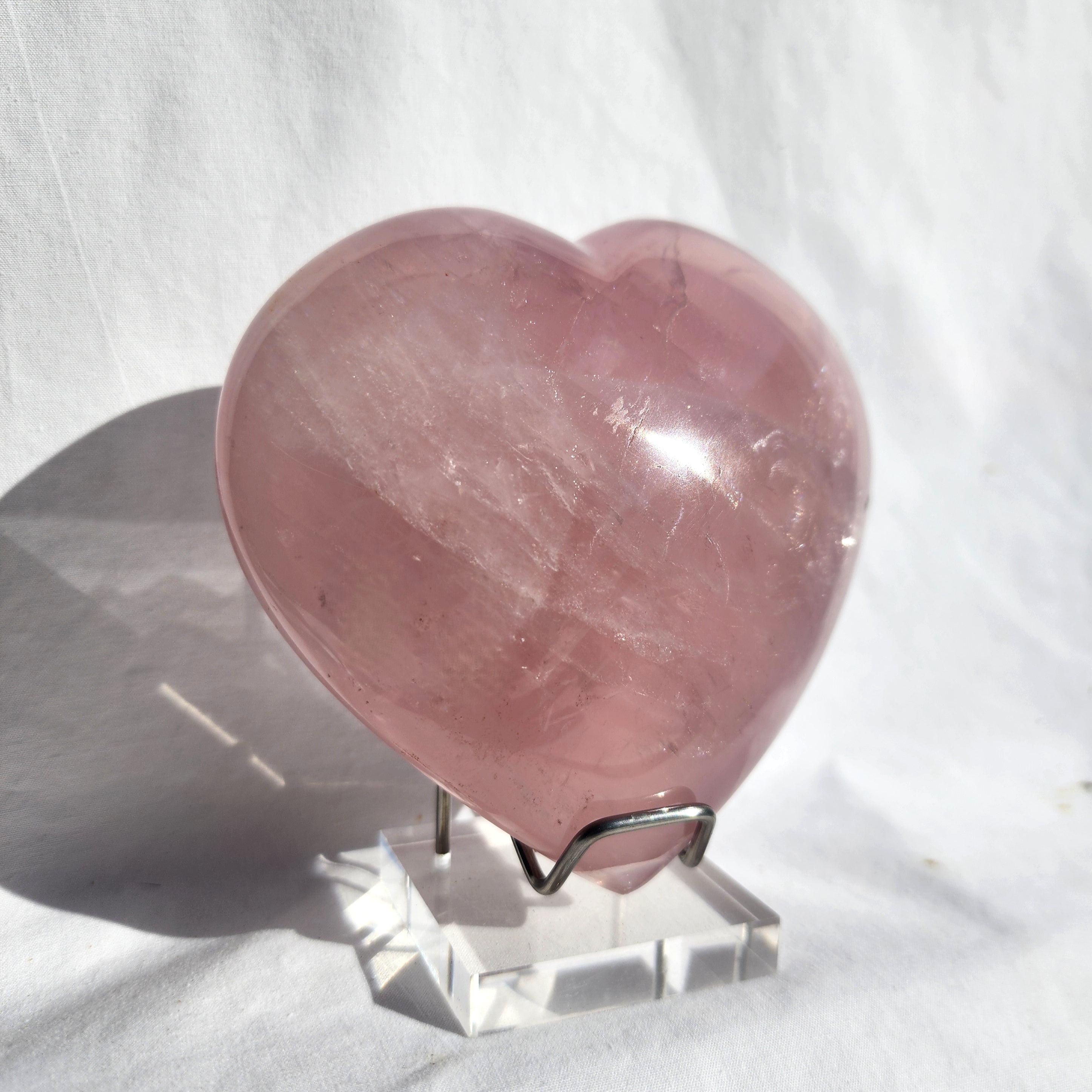 Rose Quartz Puffy Heart