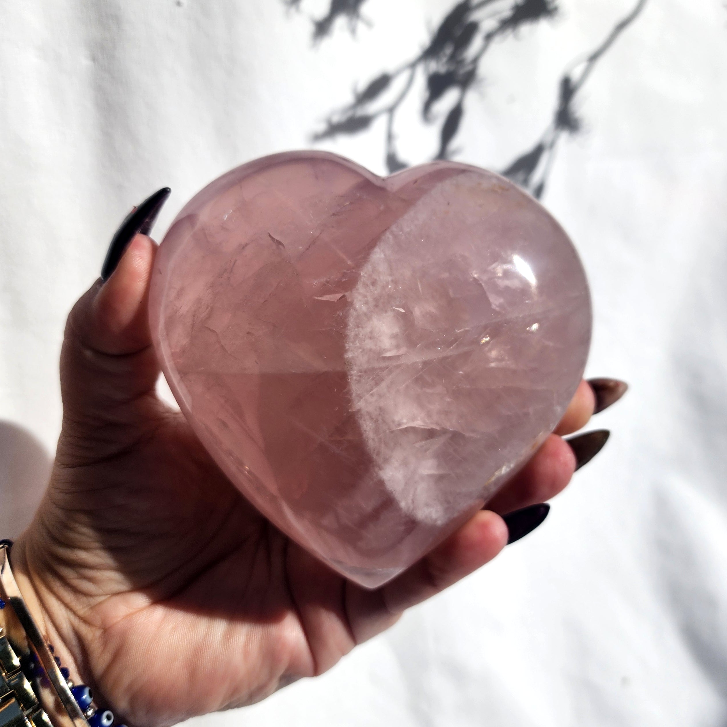 Rose Quartz Puffy Heart