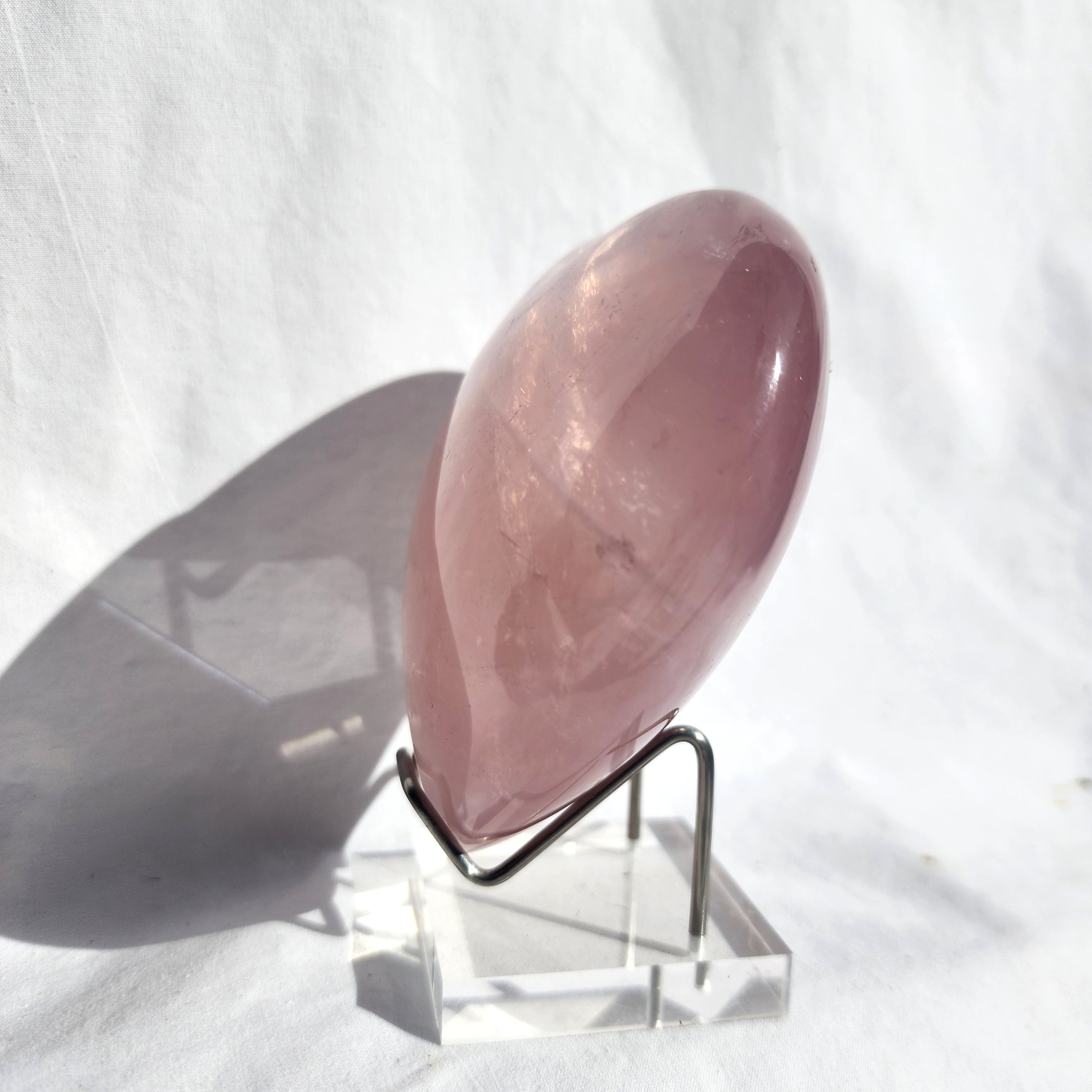 Rose Quartz Puffy Heart