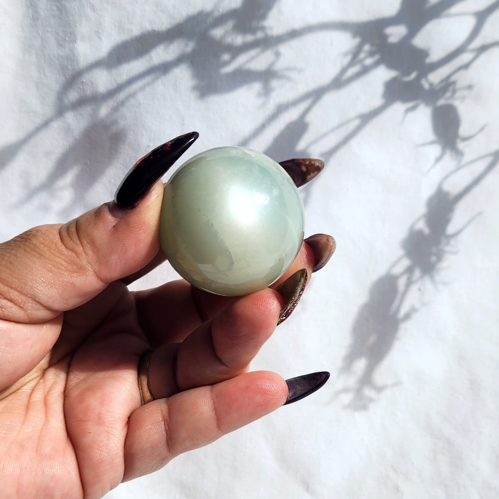 Silky Sage Green Moonstone Sphere