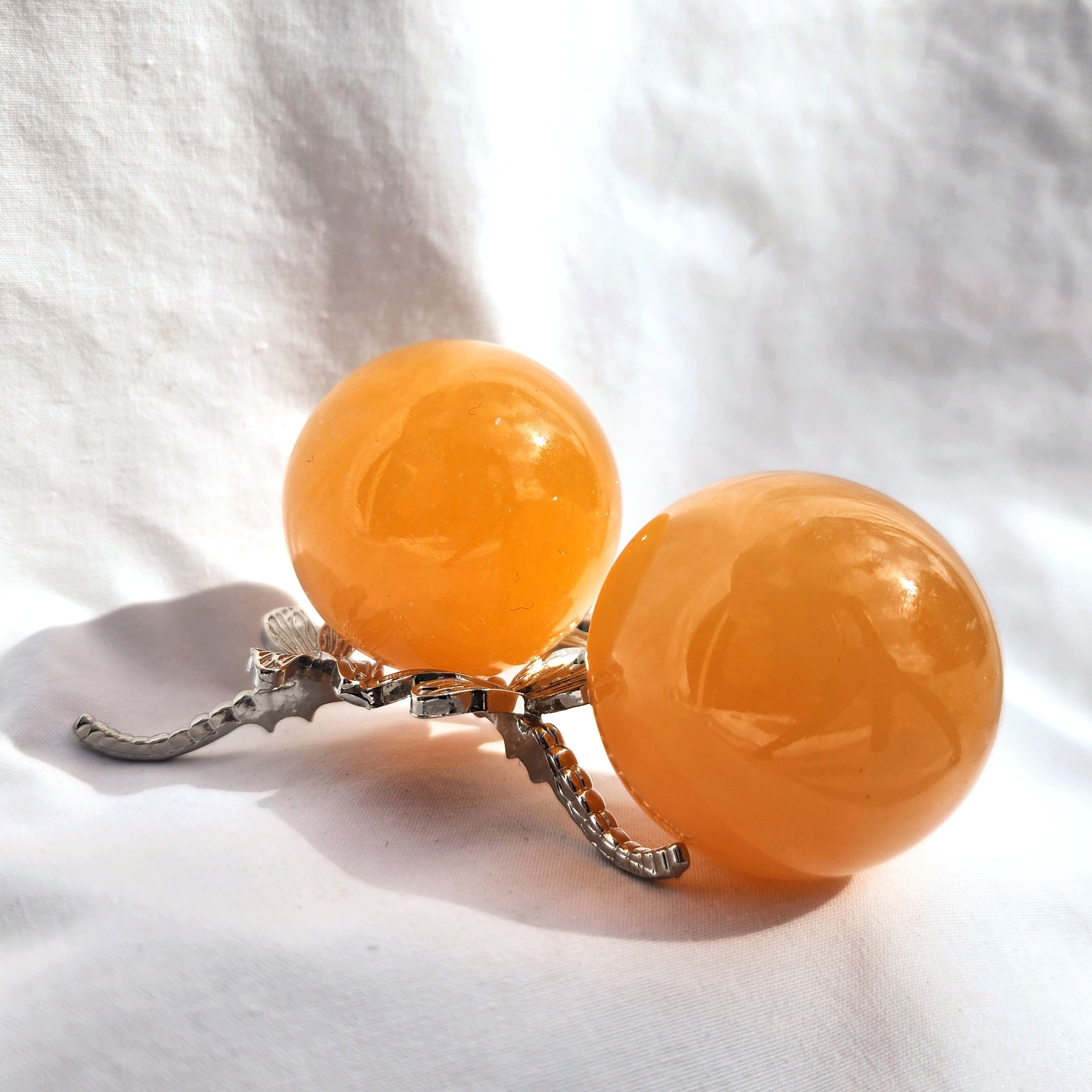 Tangerine Orange Calcite Sphere
