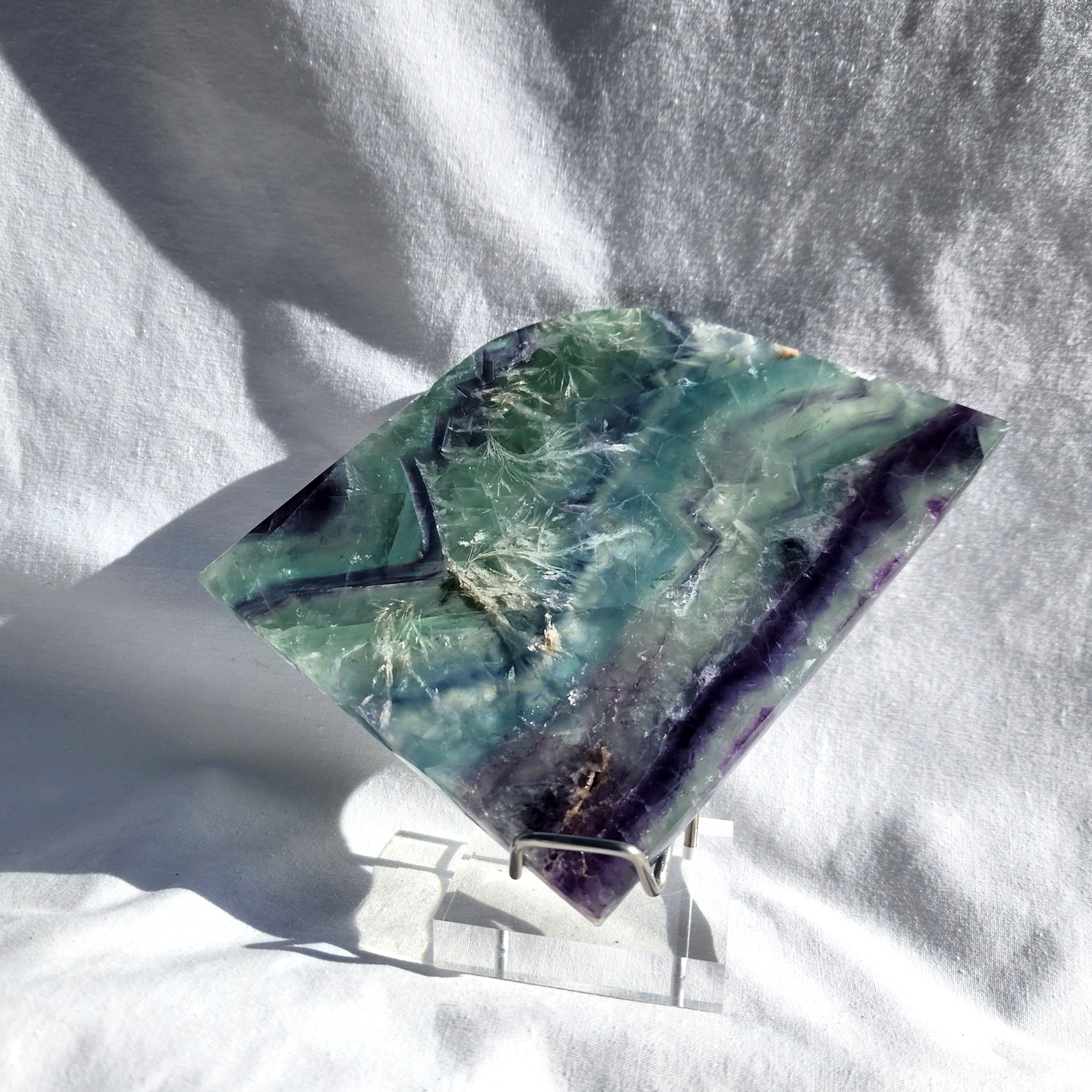 Feather Fluorite Slice