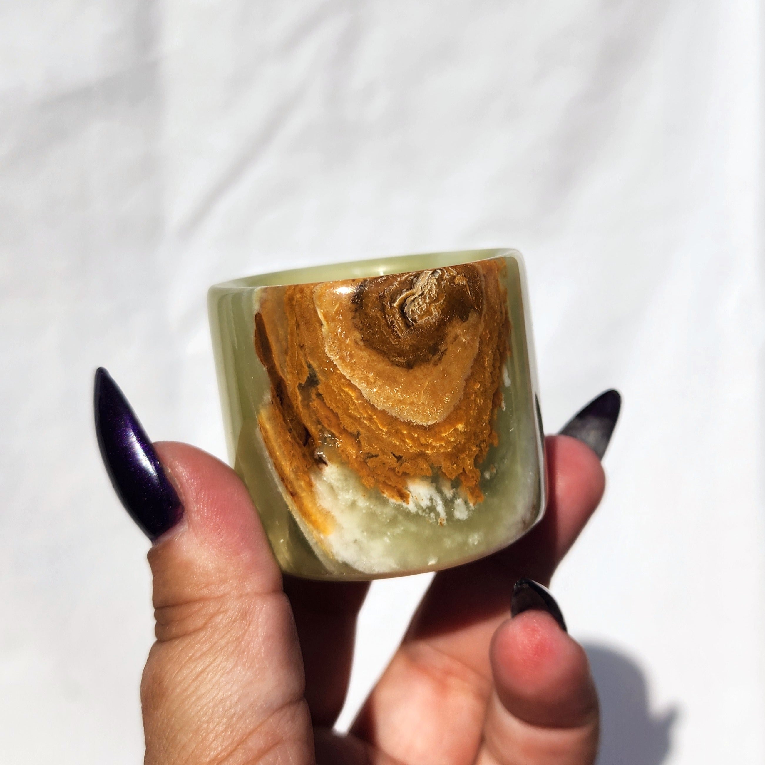 Green Onyx Mini Round Box