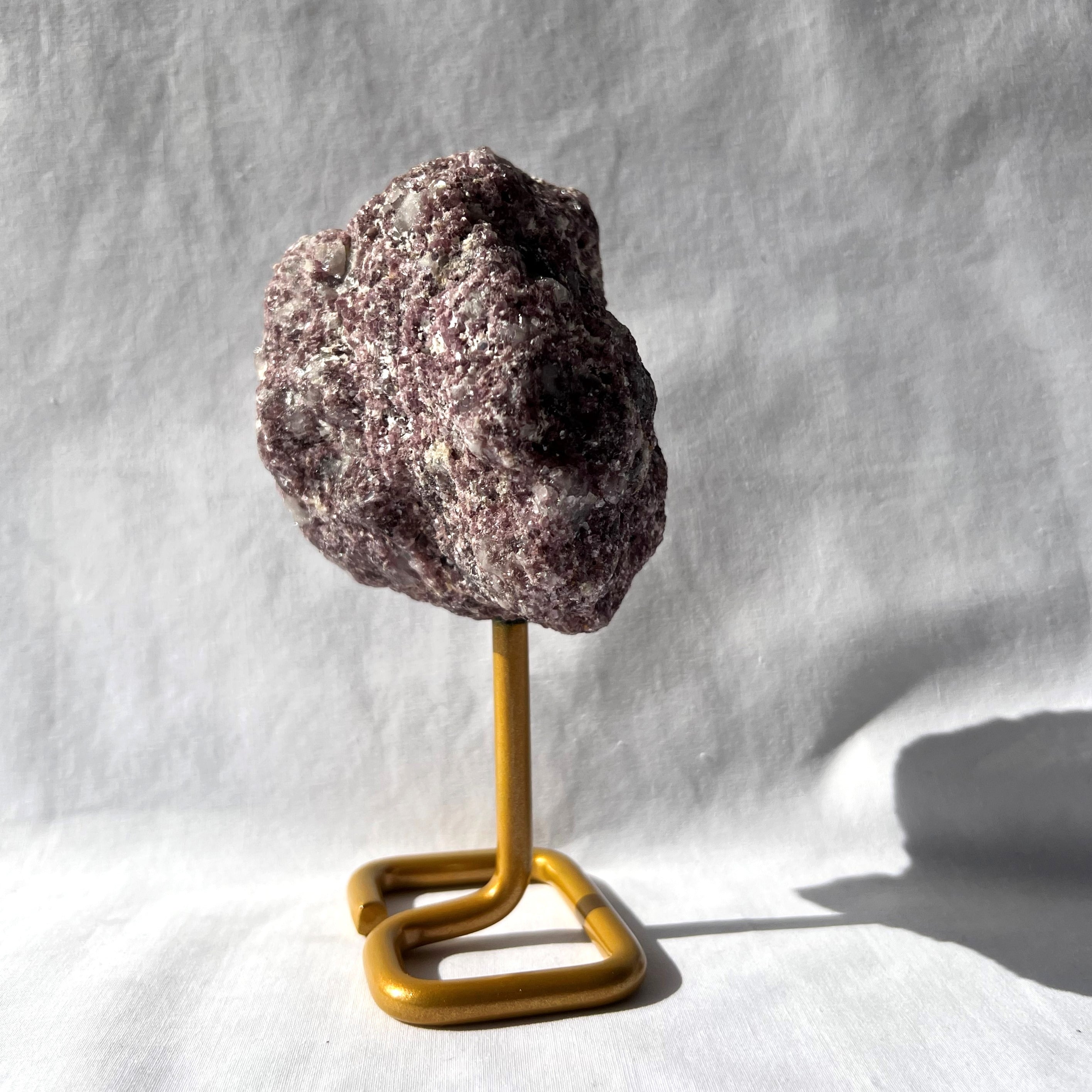 Lepidolite Raw Chunk on Stand