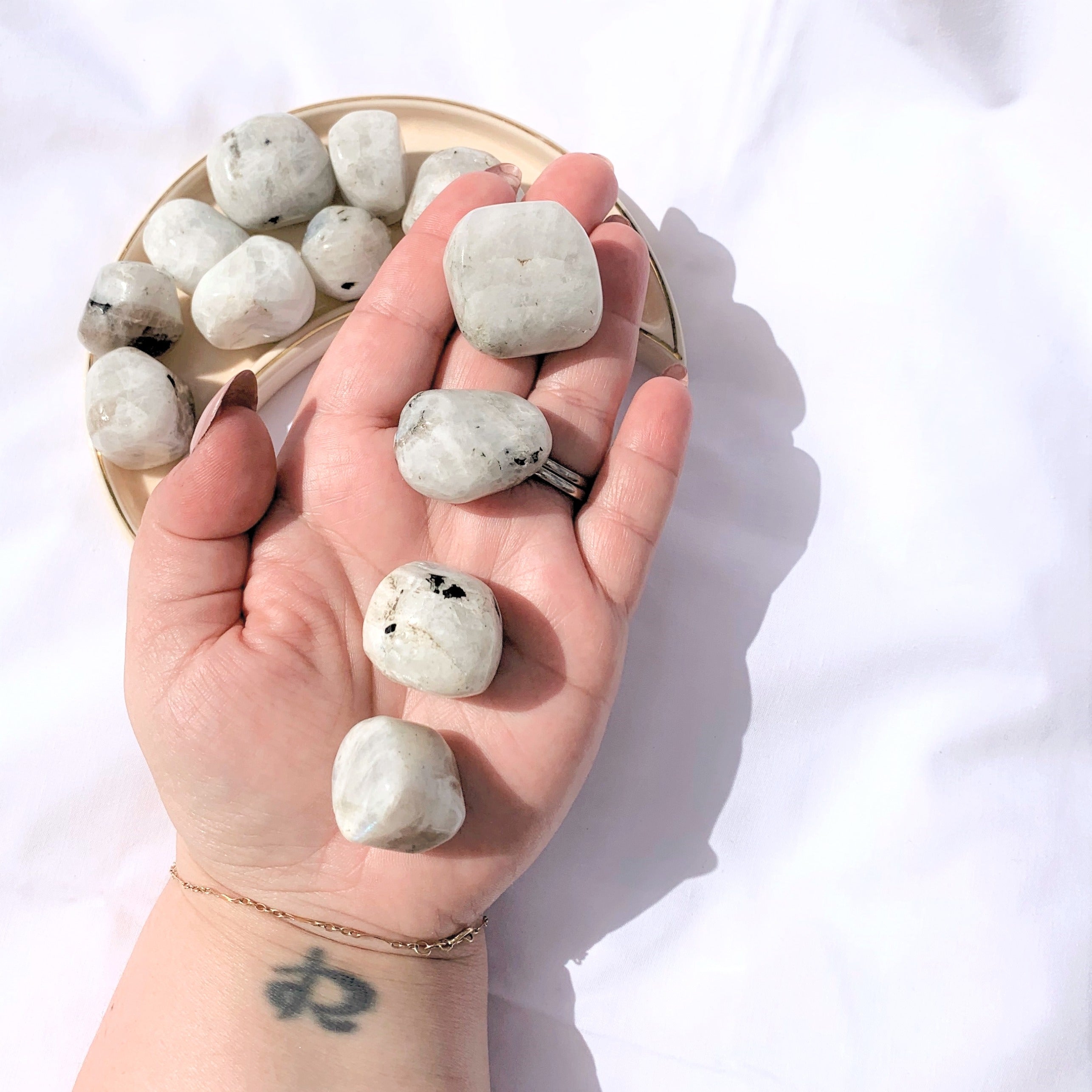 Rainbow Moonstone Tumbles