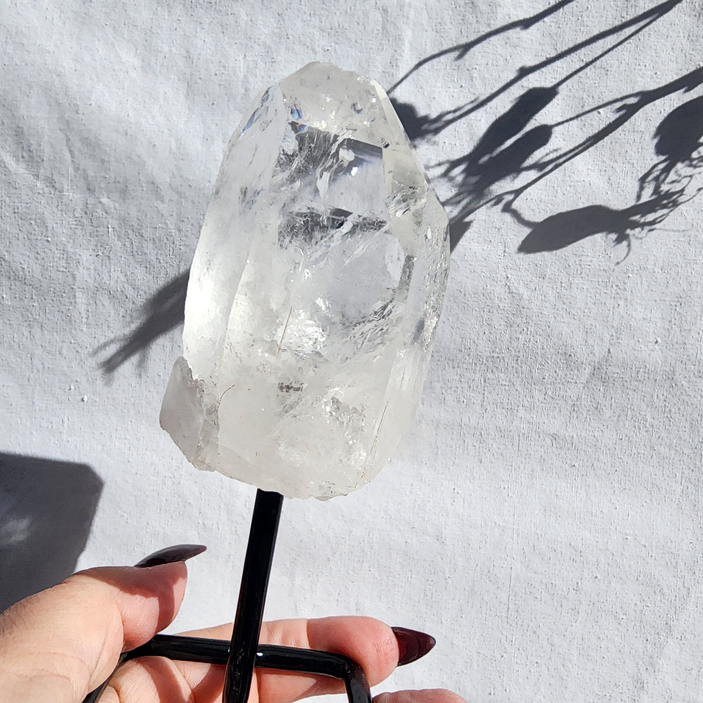 Clear Quartz Raw Point on Stand