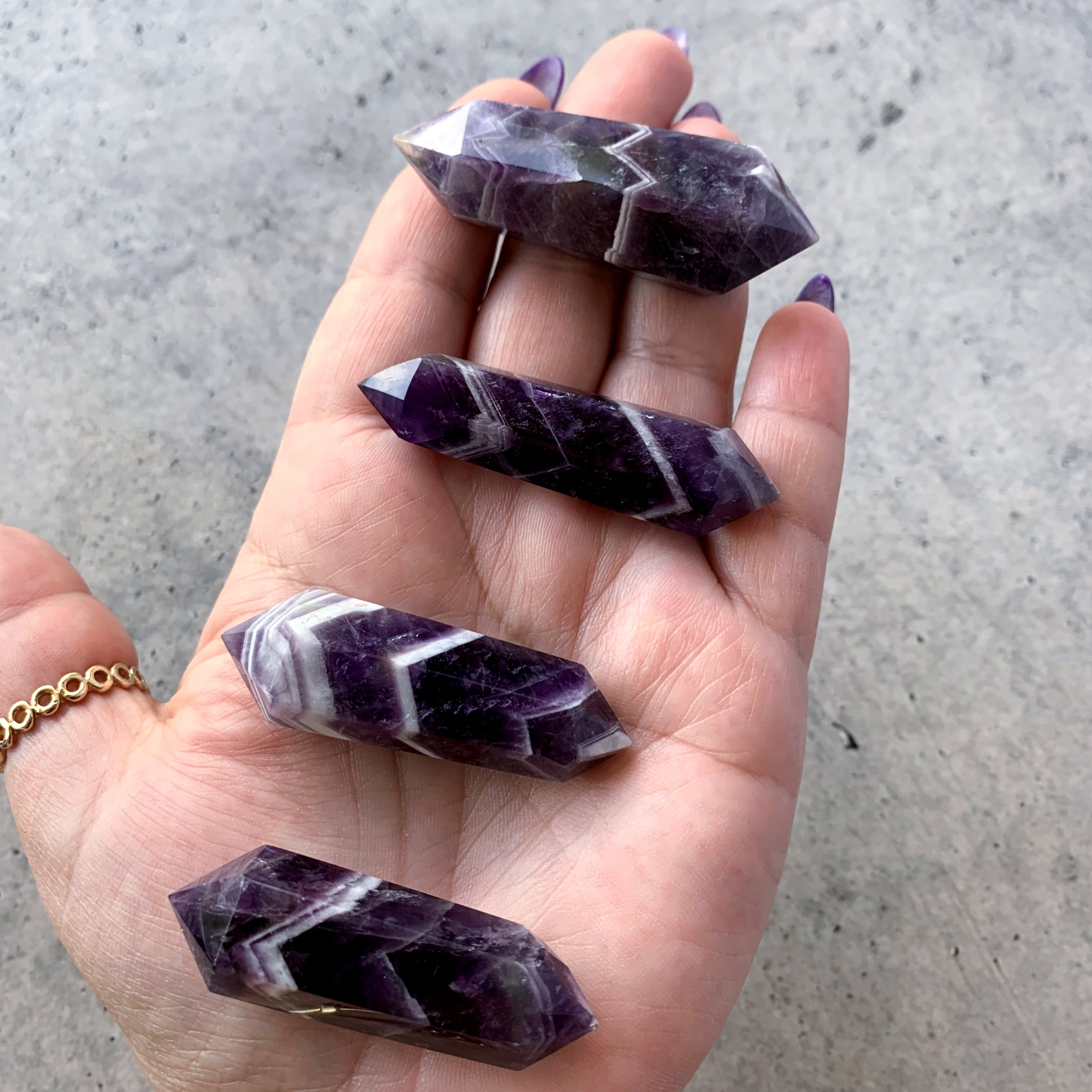 Chevron Amethyst Double Terminator