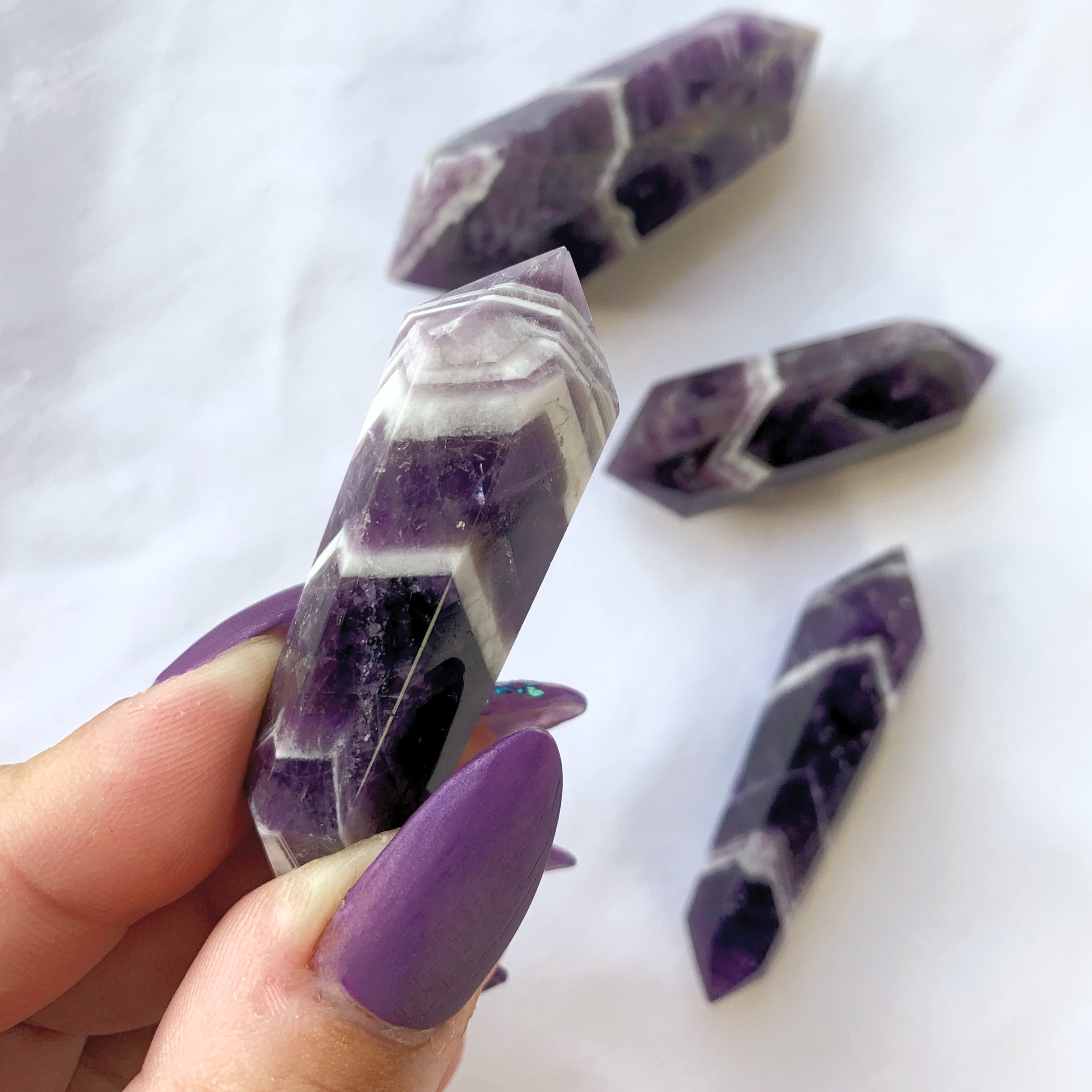 Chevron Amethyst Double Terminator